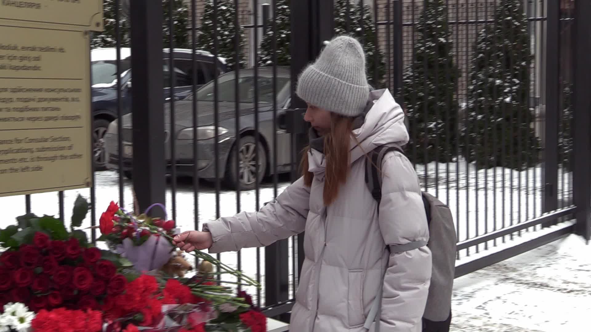 Tribute to the victims of the Turkish earthquake in Kyiv, amid Russia's invasion of Ukraine