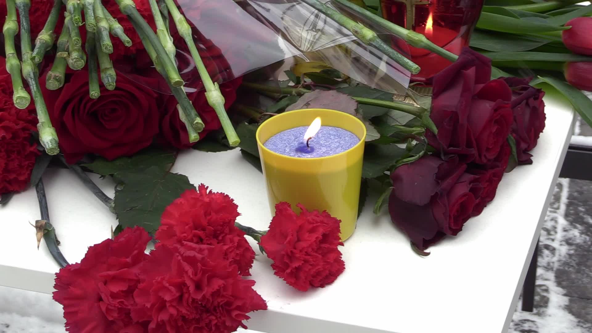 Tribute to the victims of the Turkish earthquake in Kyiv, amid Russia's invasion of Ukraine