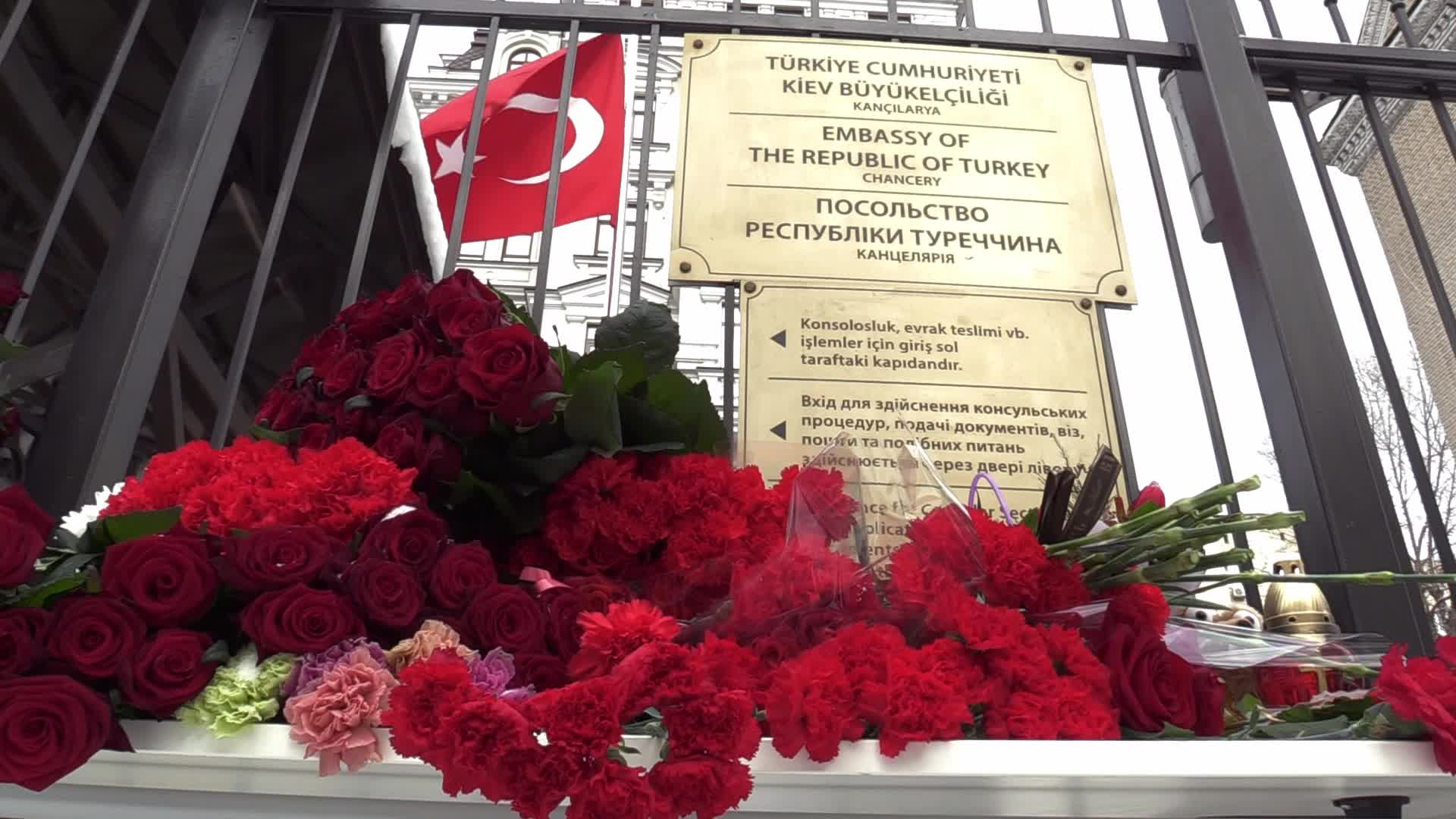 Tribute to the victims of the Turkish earthquake in Kyiv, amid Russia's invasion of Ukraine