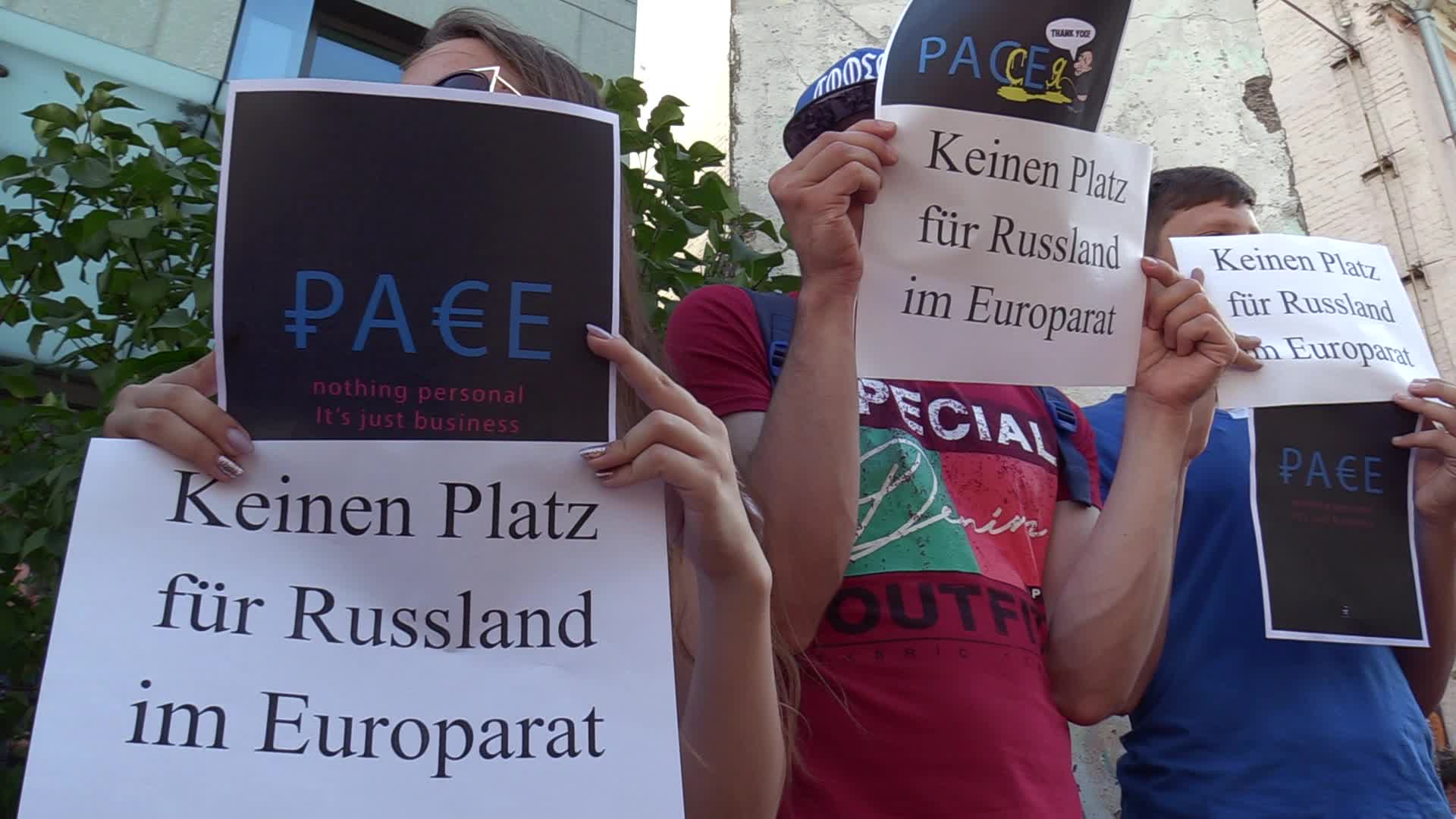 Rally against Russia's return to the PACE in Ukraine