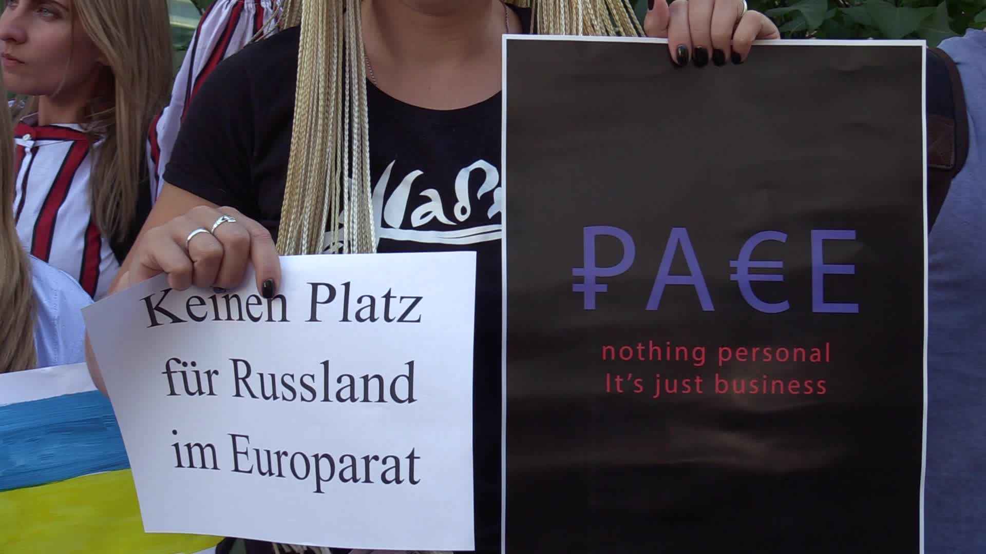 Rally against Russia's return to the PACE in Ukraine
