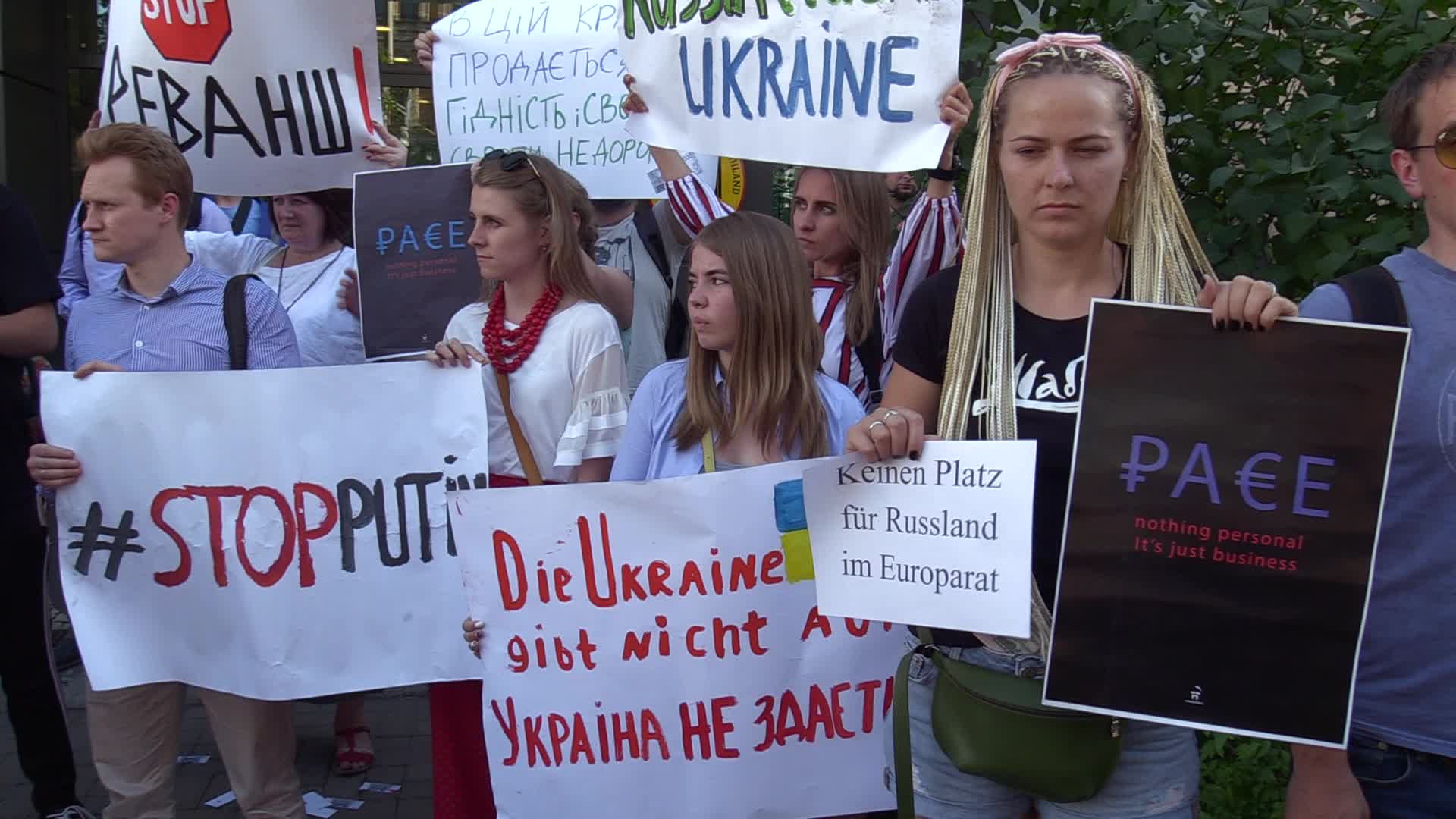 Rally against Russia's return to the PACE in Ukraine