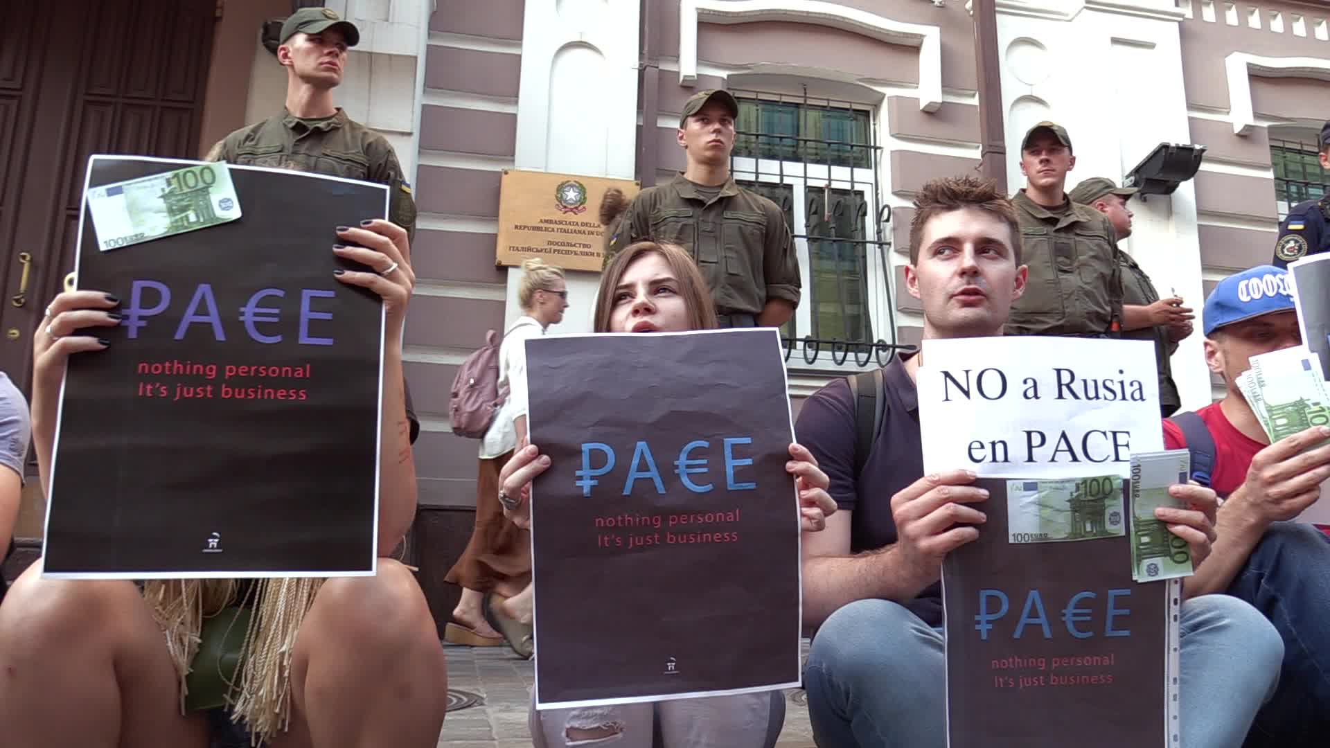Rally against Russia's return to the PACE in Ukraine