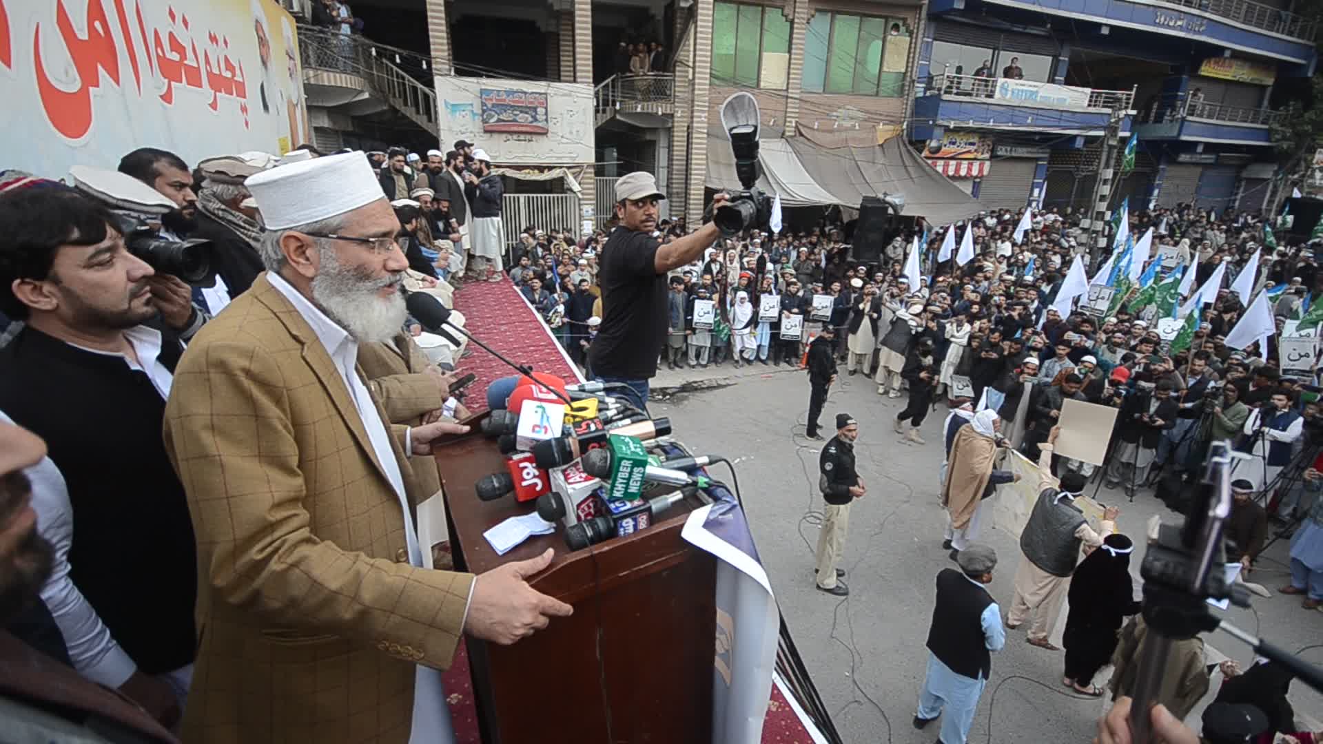 Peace march after suicide bombing at a mosque in Peshawar