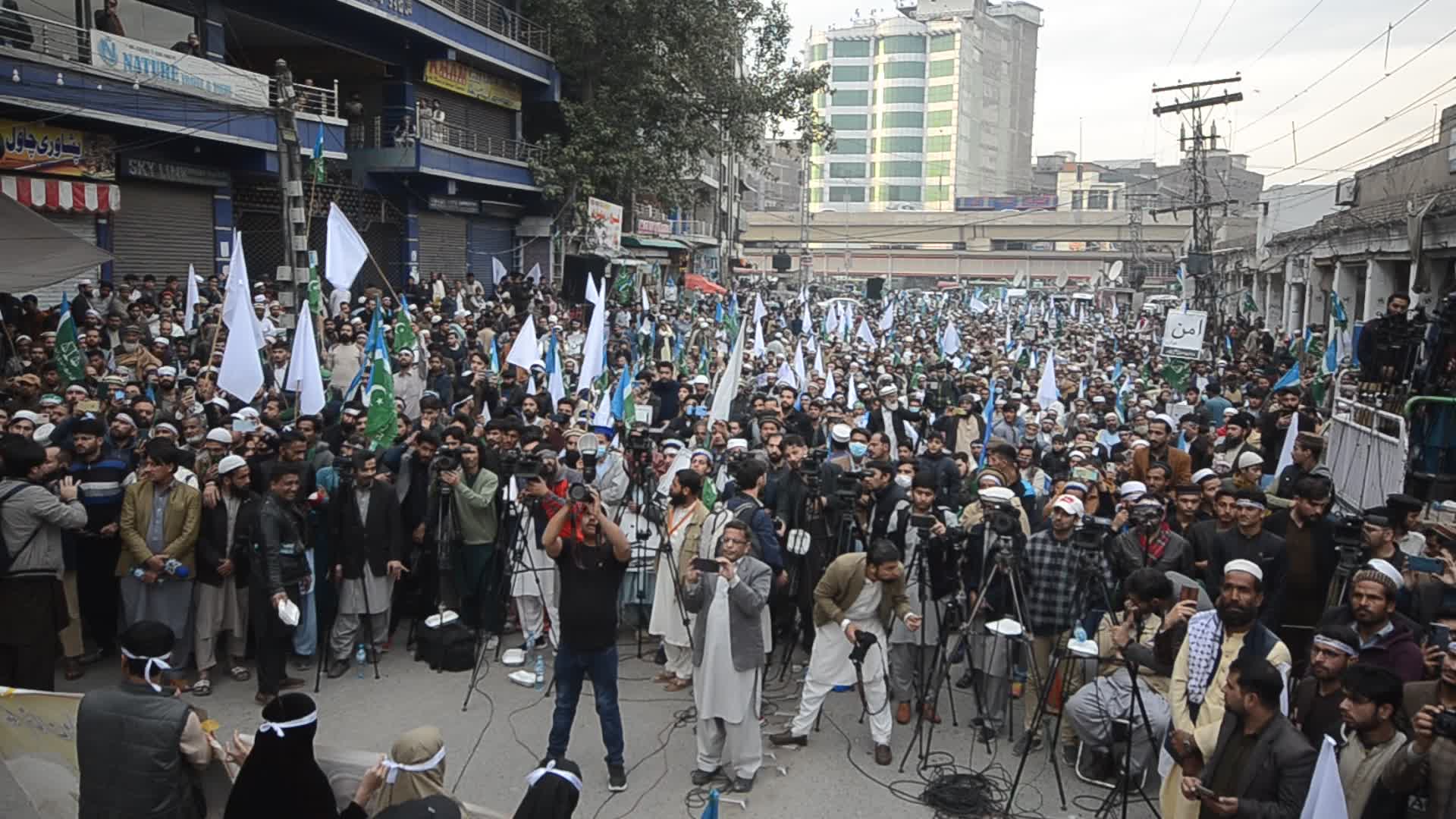 Peace march after suicide bombing at a mosque in Peshawar
