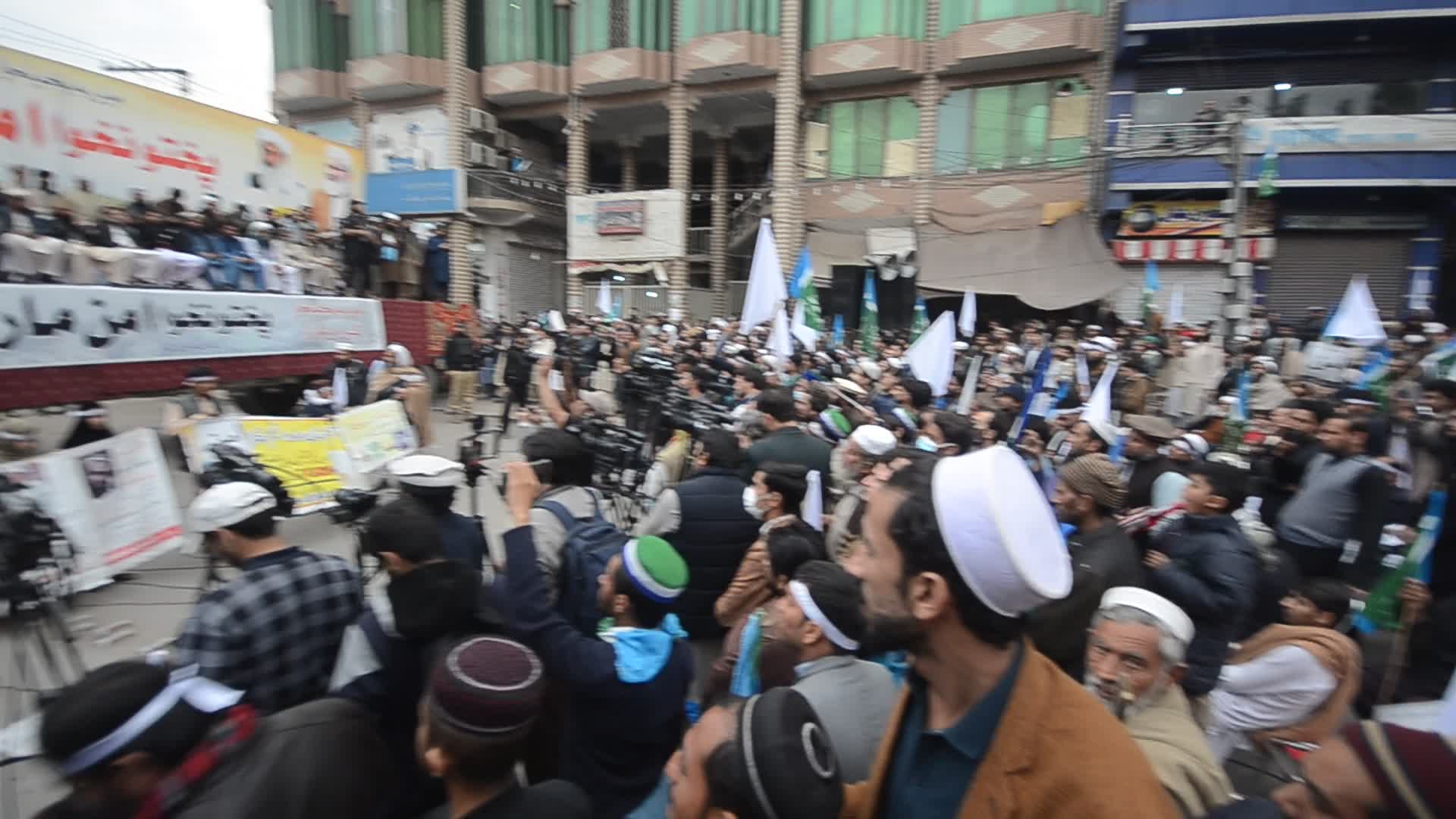 Peace march after suicide bombing at a mosque in Peshawar
