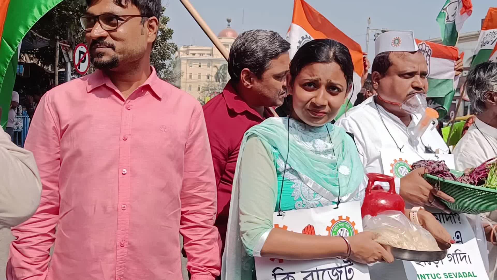 Congress protest on union budget in India