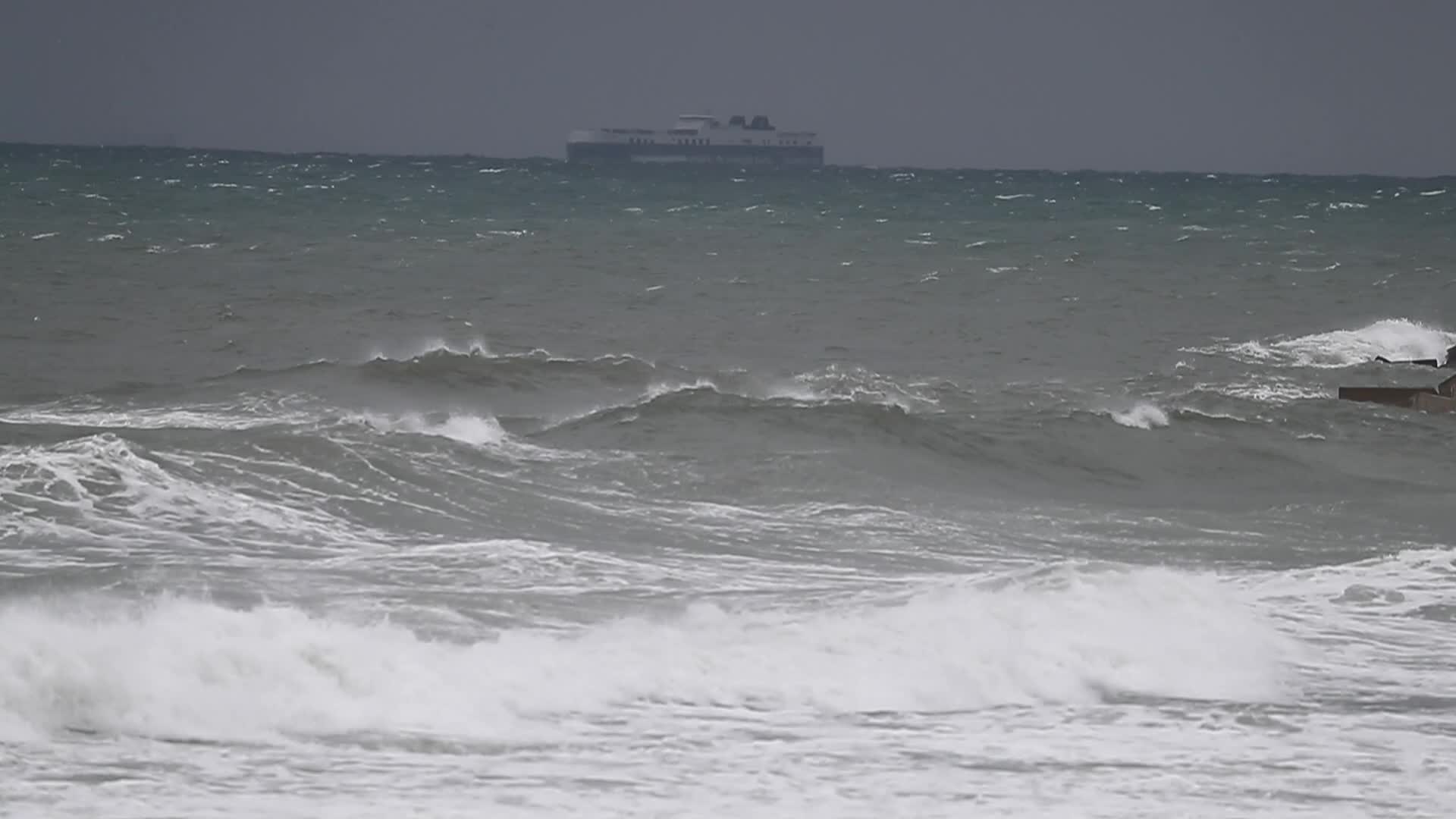 Maritime storm in Barcelona