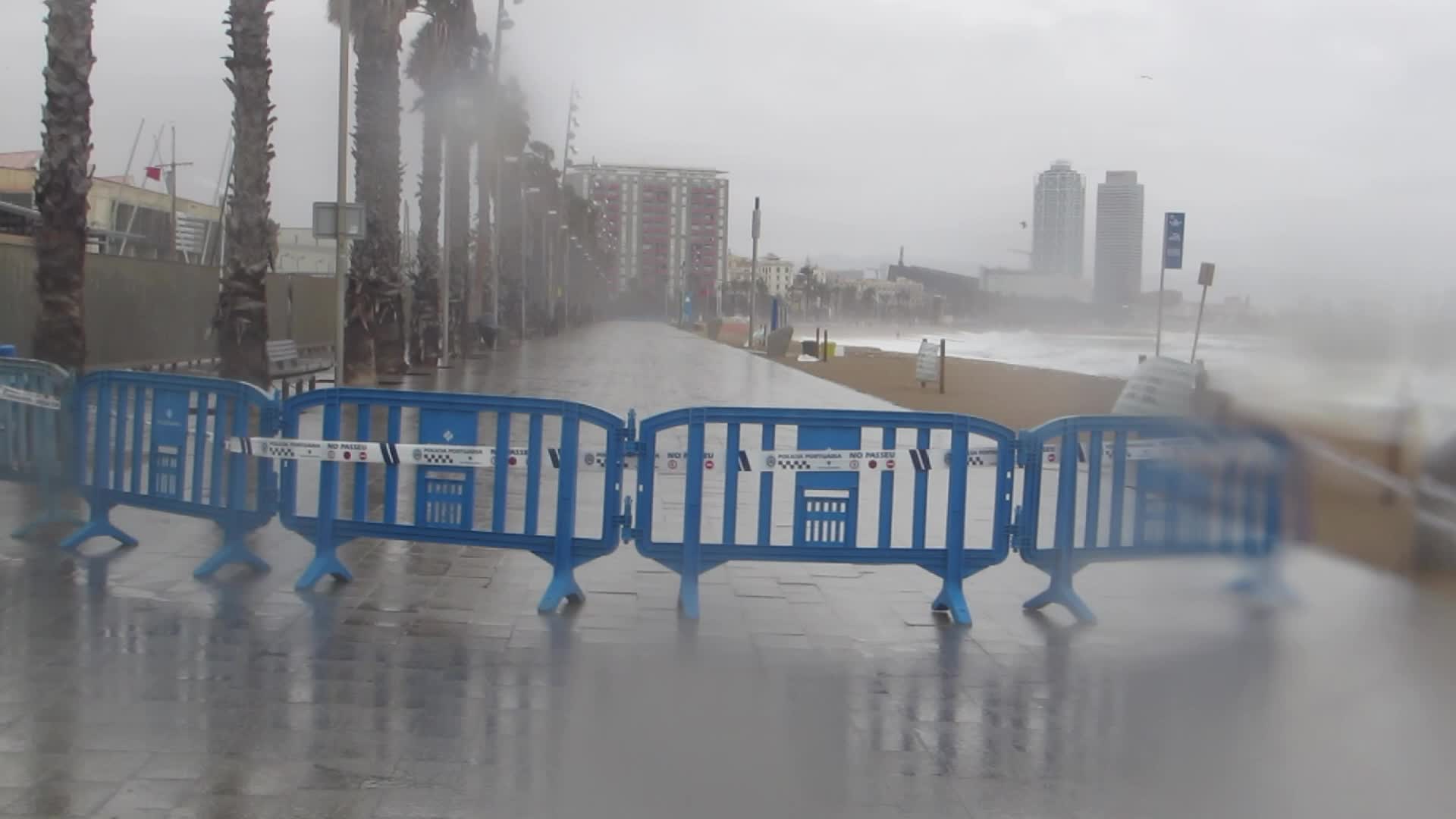Maritime storm in Barcelona