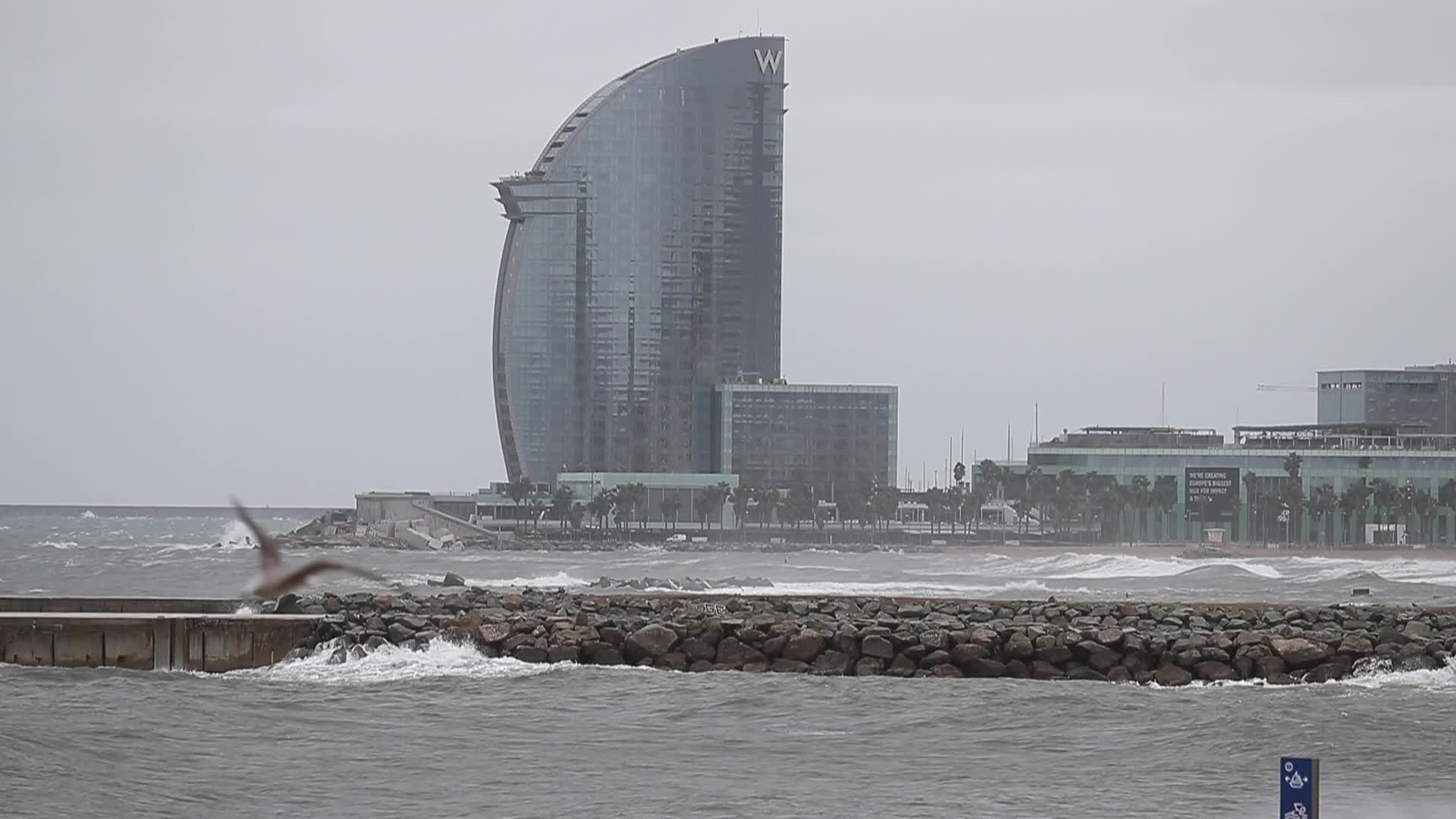 Maritime storm in Barcelona