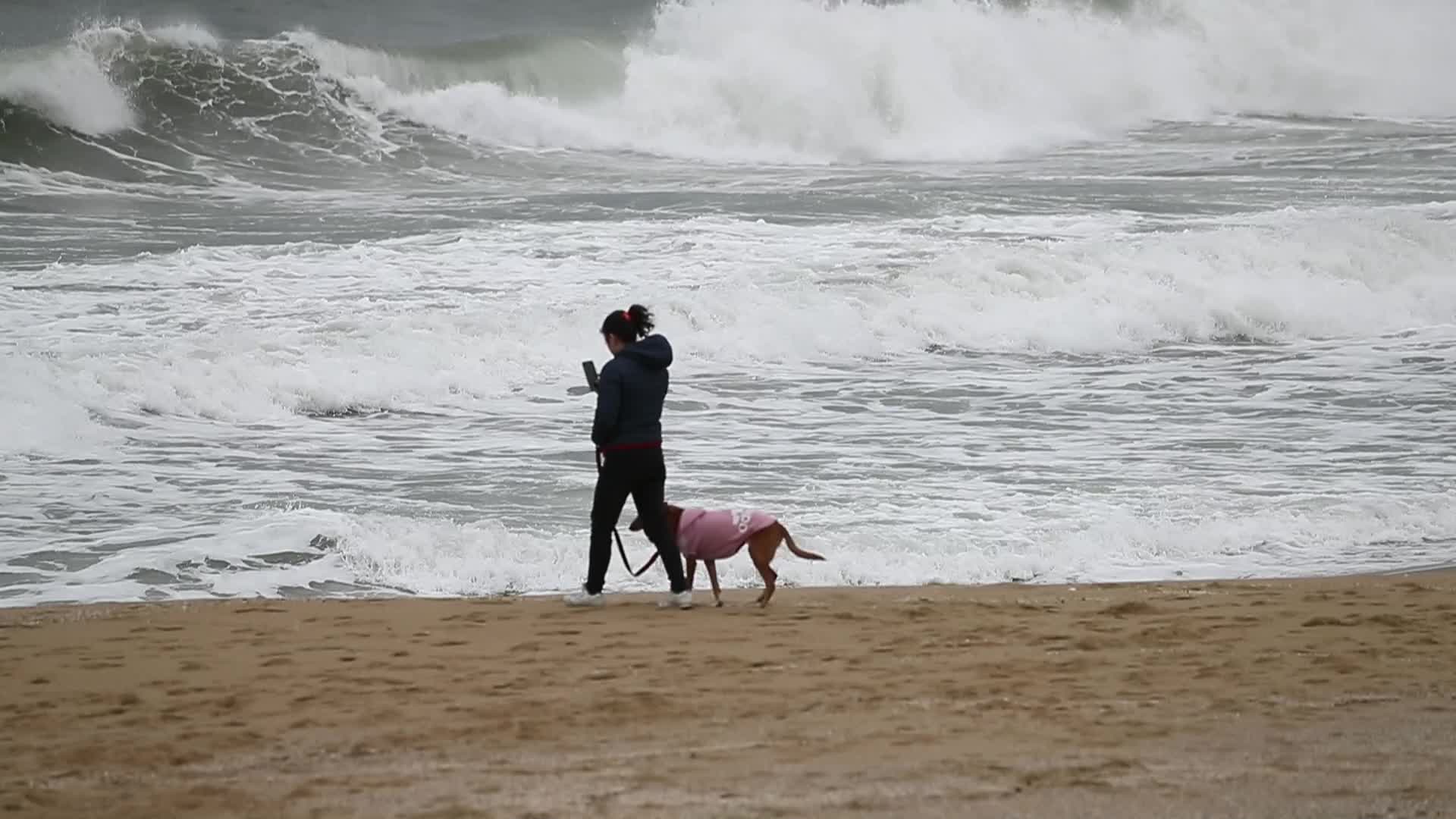 Maritime storm in Barcelona