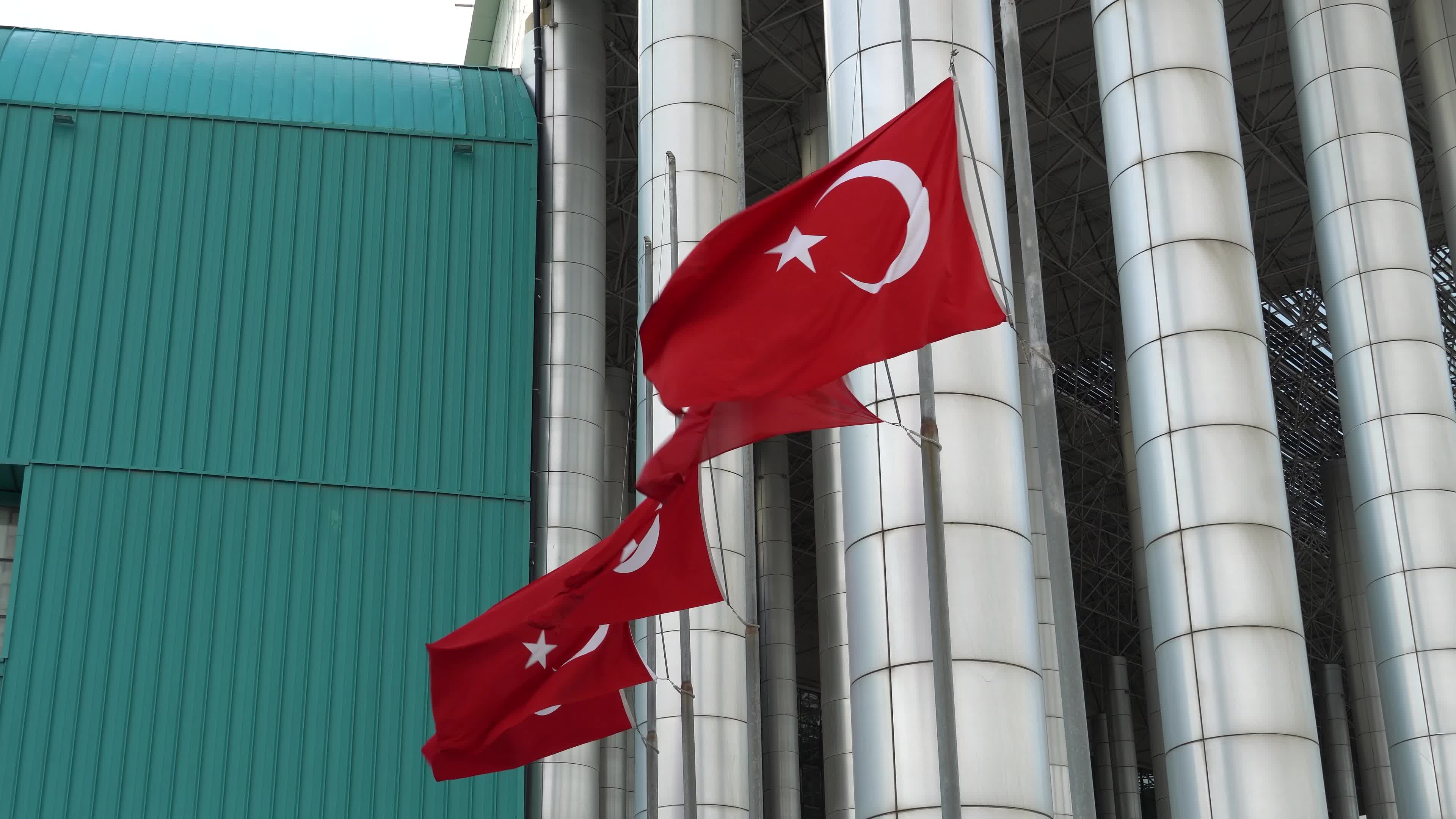 Flags at half-mast for seven days of national mourning, Izmir, Turkey