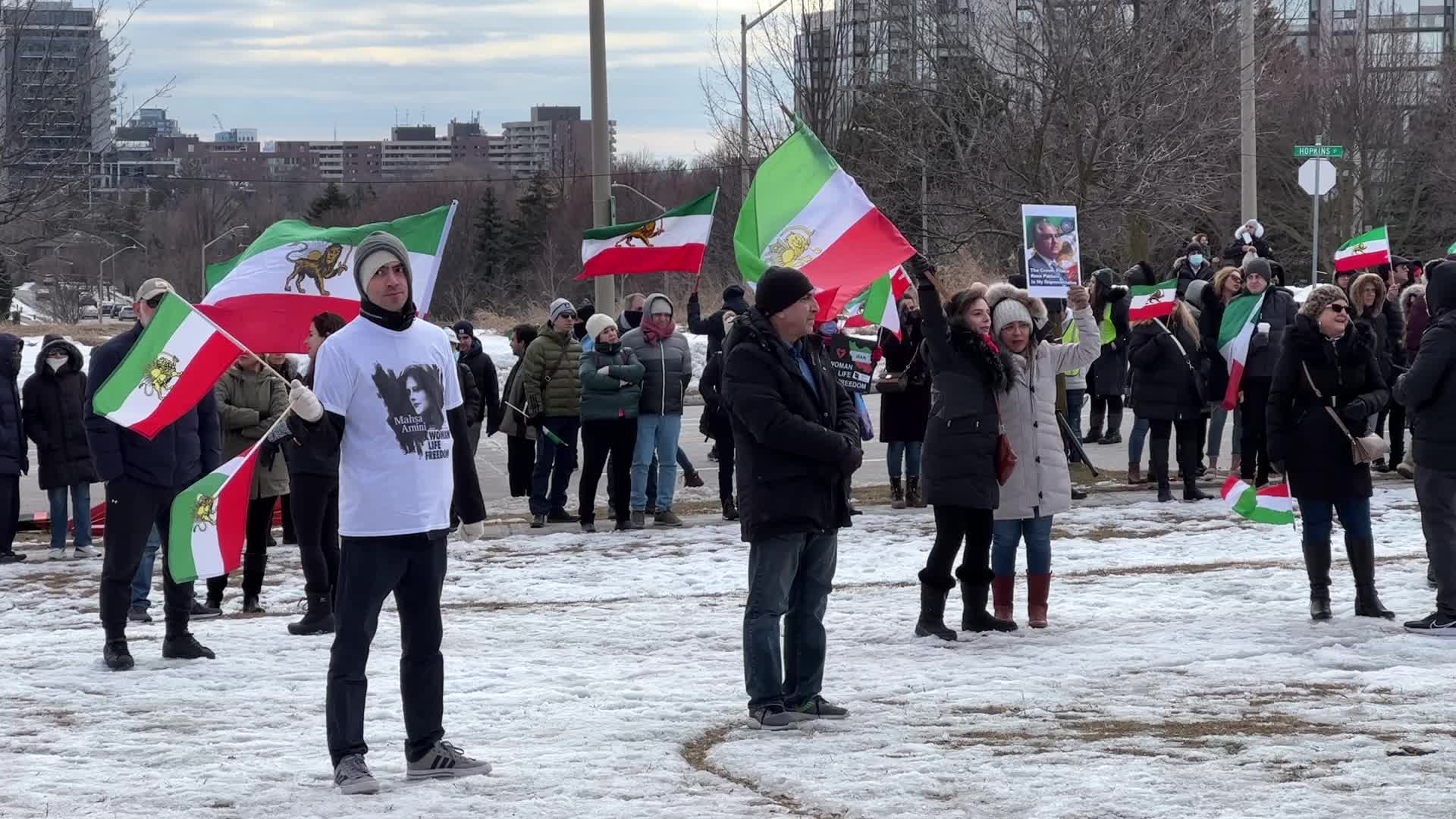 Iranians rally in Canada for freedom in Iran on the anniversary of the Islamic Revolution