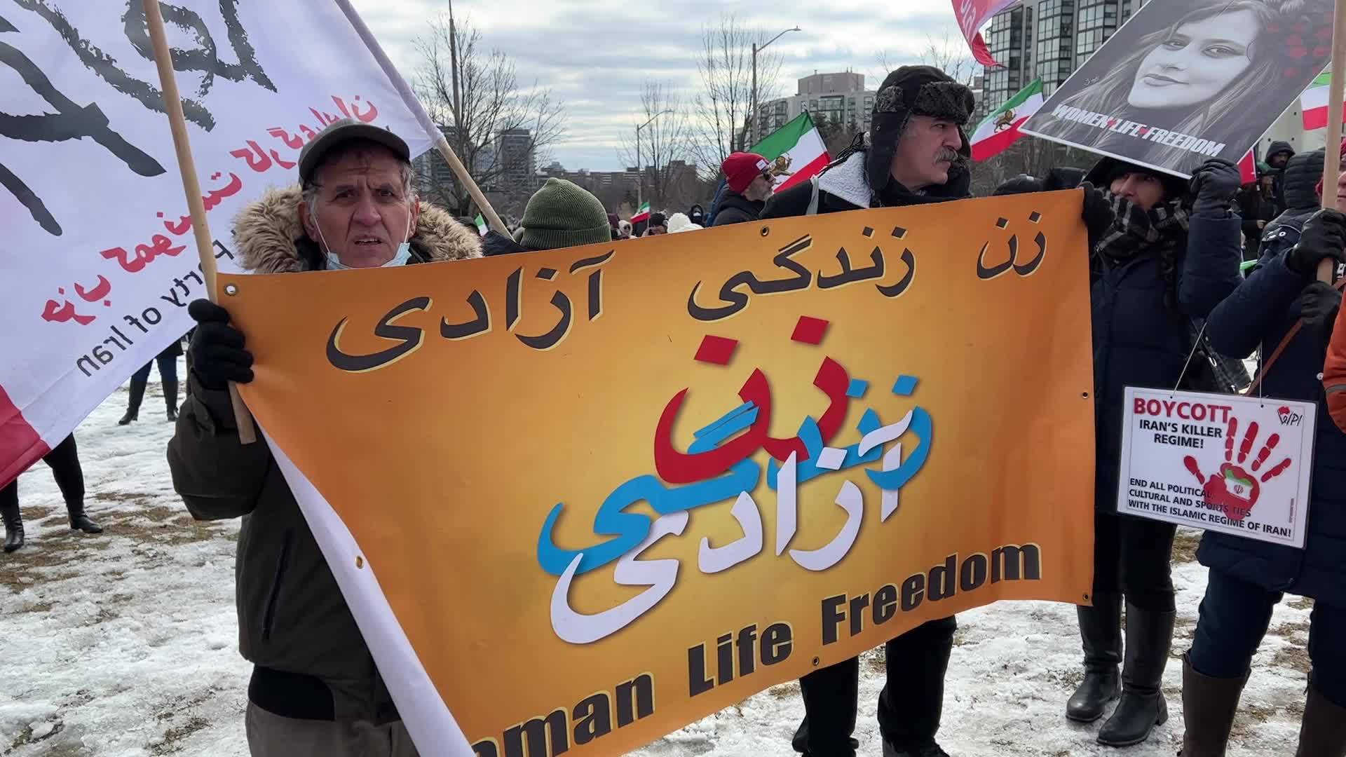 Iranians rally in Canada for freedom in Iran on the anniversary of the Islamic Revolution