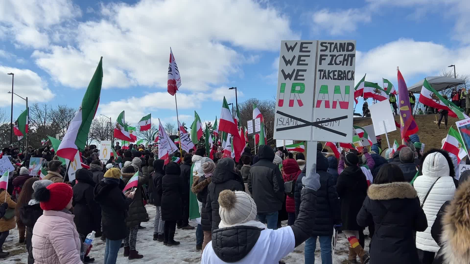 Iranians rally in Canada for freedom in Iran on the anniversary of the Islamic Revolution