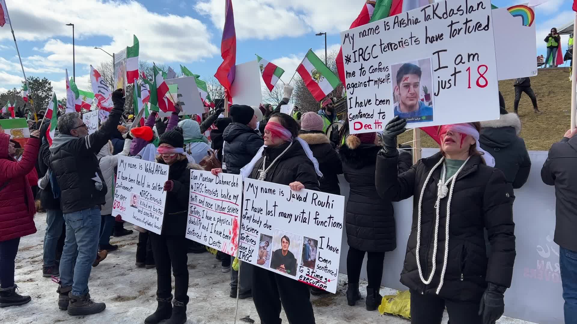 Iranians rally in Canada for freedom in Iran on the anniversary of the Islamic Revolution