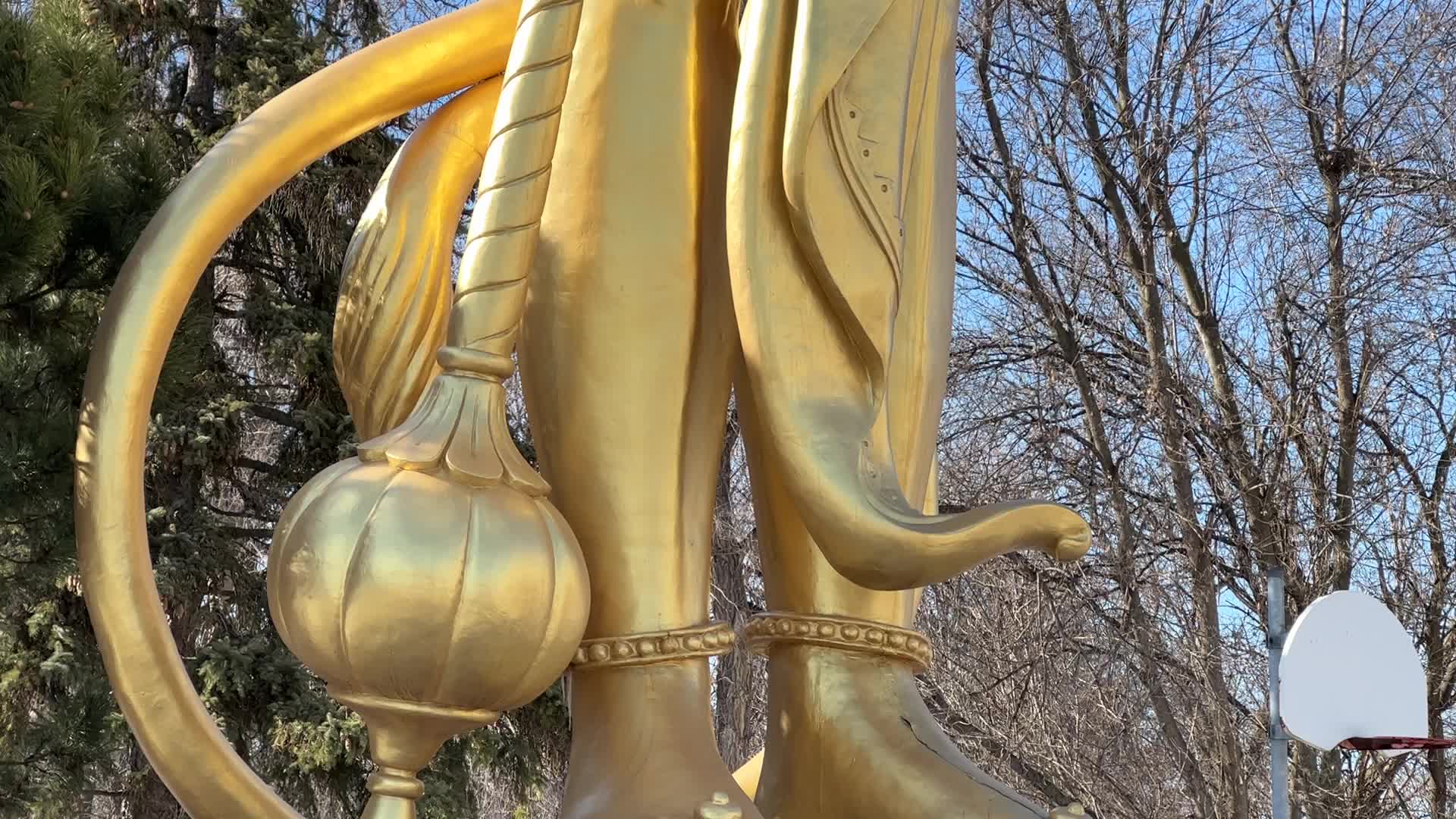 Giant statue of Lord Hanuman at a Hindu temple in Canada