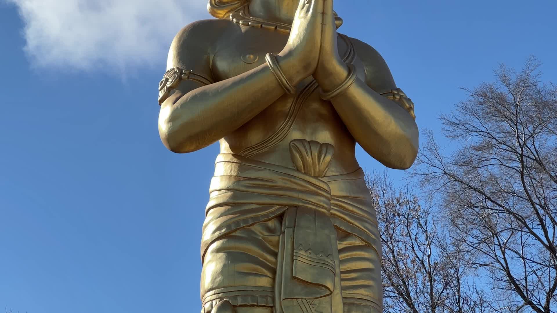 Giant statue of Lord Hanuman at a Hindu temple in Canada