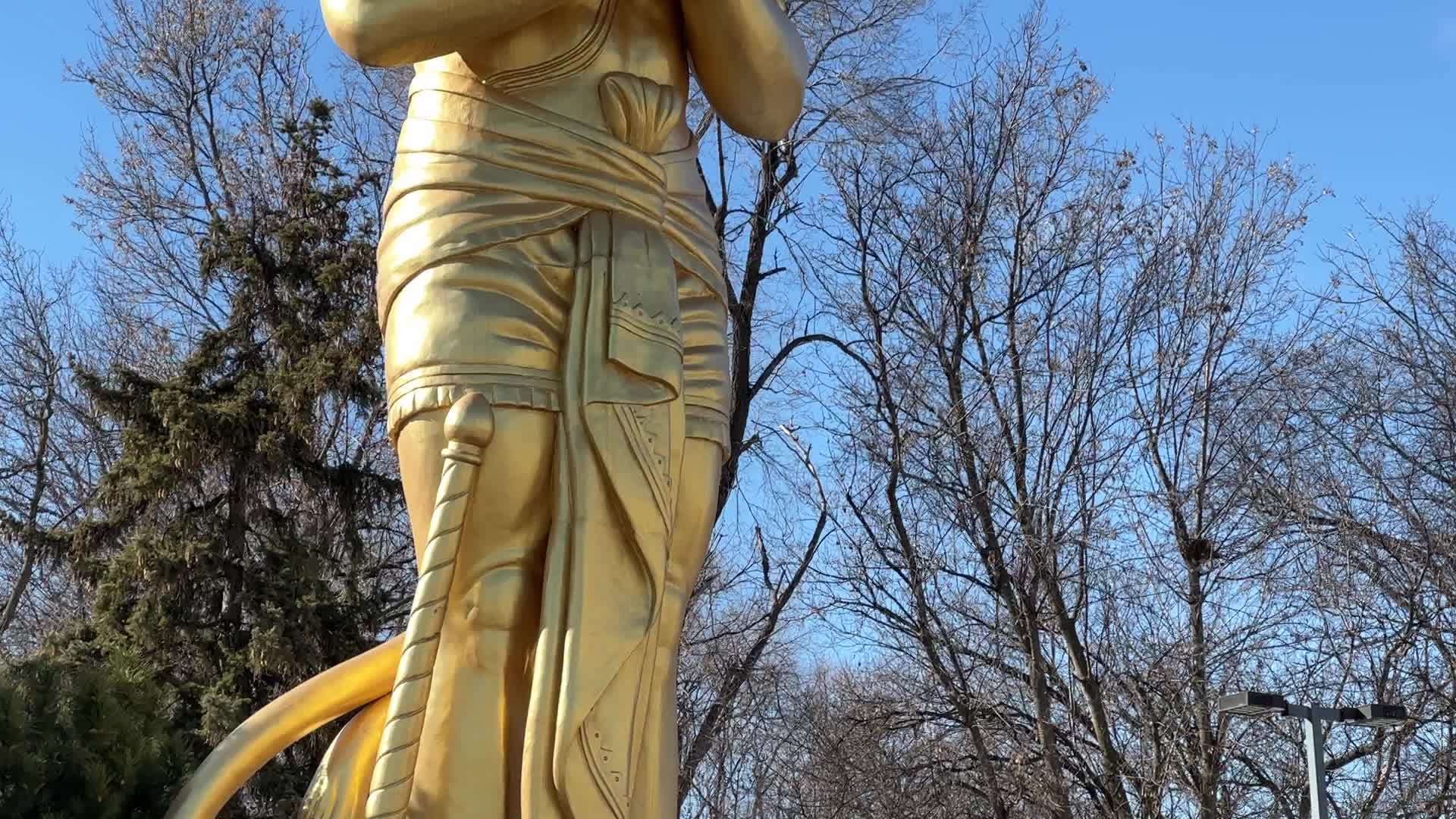 Giant statue of Lord Hanuman at a Hindu temple in Canada