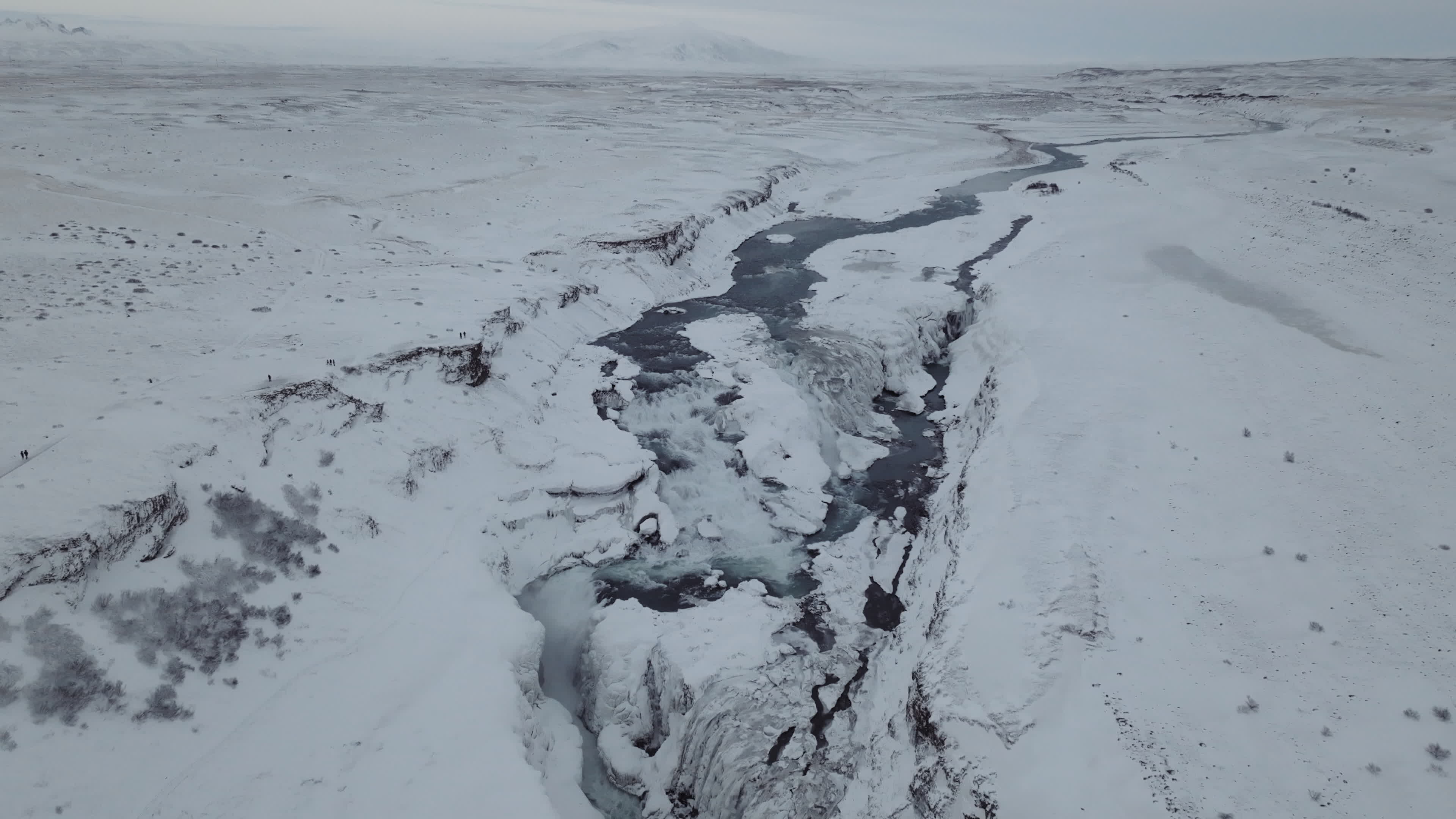 Gullfoss Waterfall In The Winter Time In Iceland