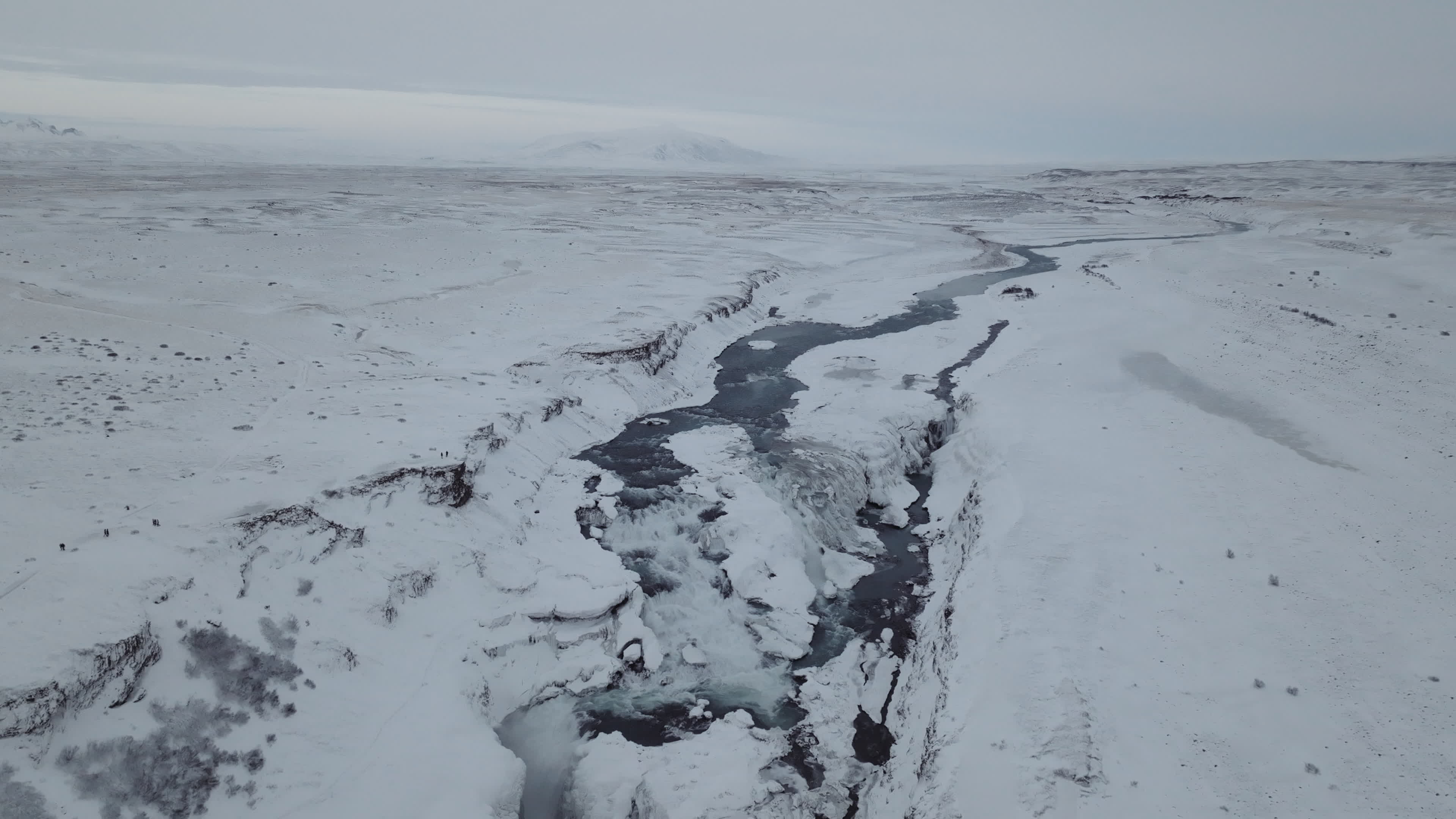 Gullfoss Waterfall In The Winter Time In Iceland