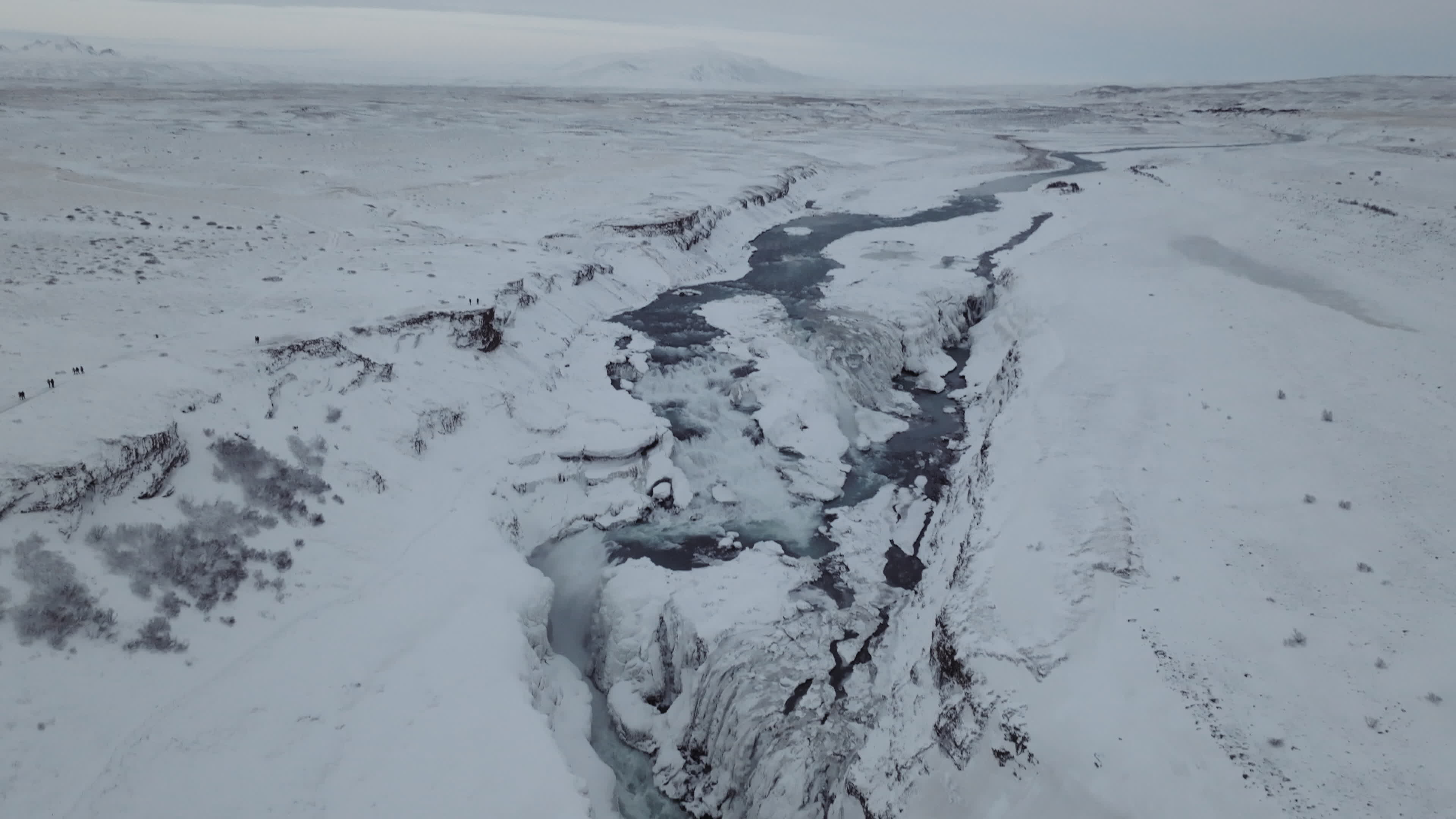 Gullfoss Waterfall In The Winter Time In Iceland