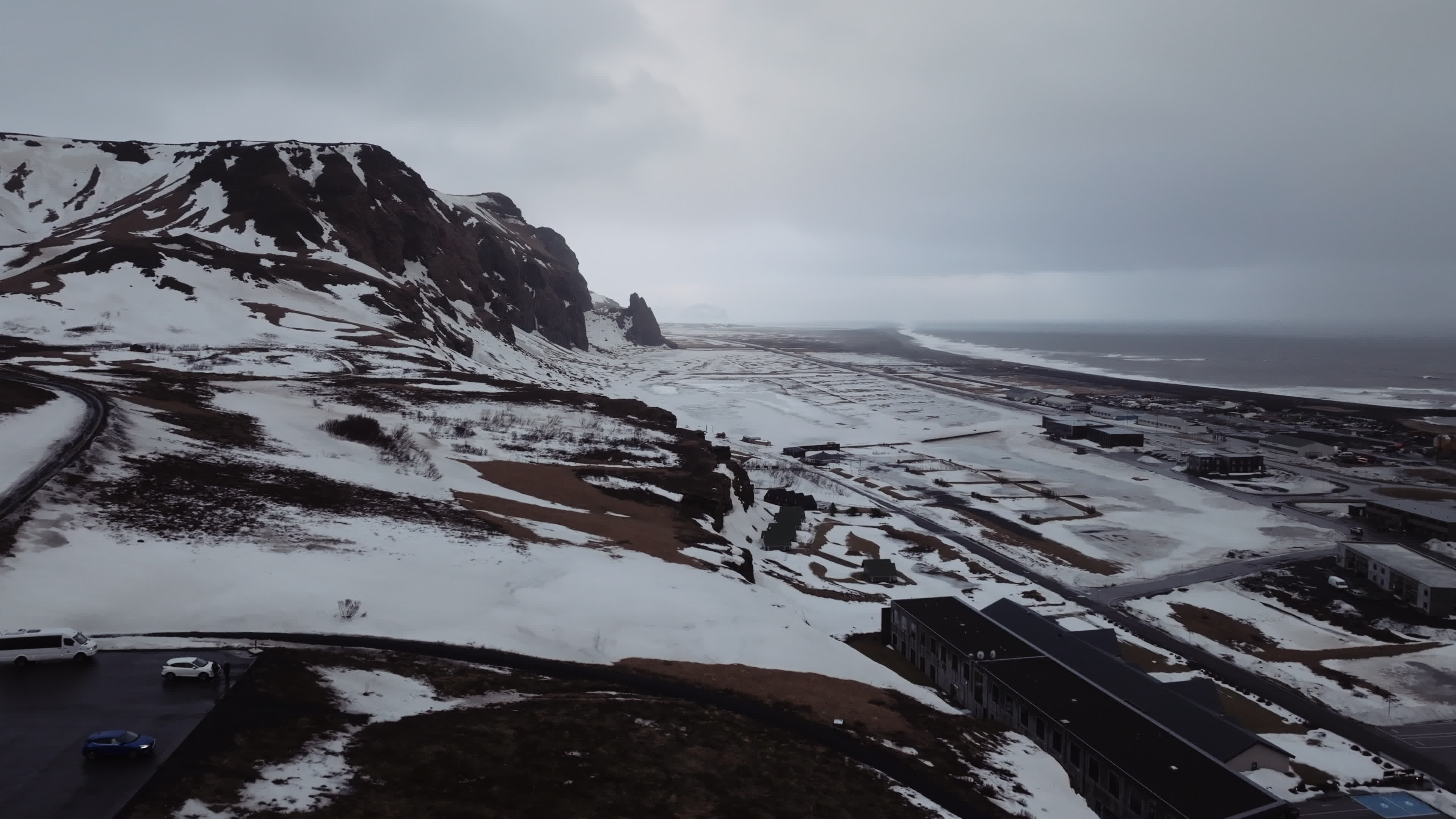 Drone View Of Vík i Myrdal Church, Iceland