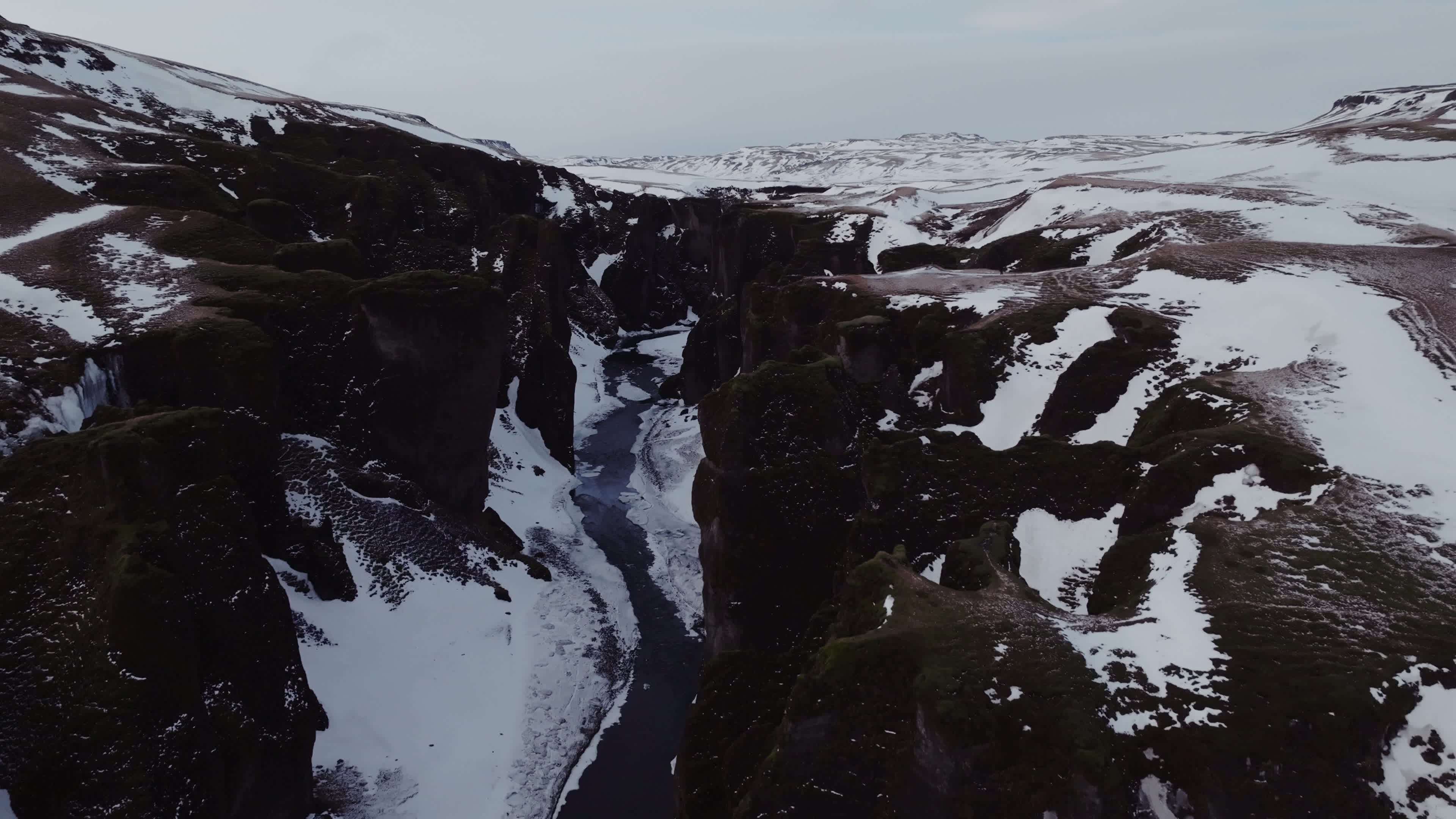 Drone View Of Fjadrargljufur Canyon