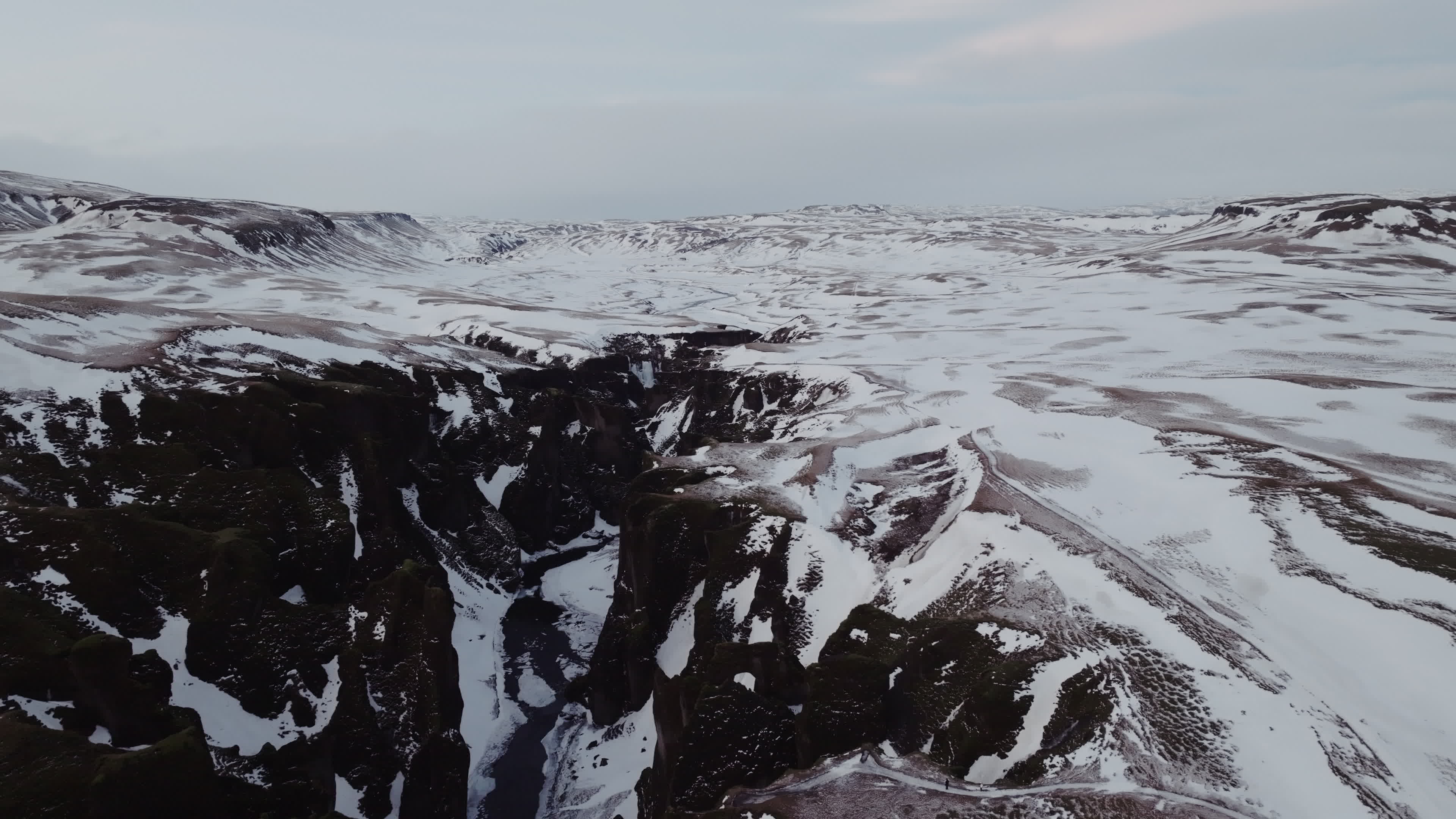 Drone View Of Fjadrargljufur Canyon