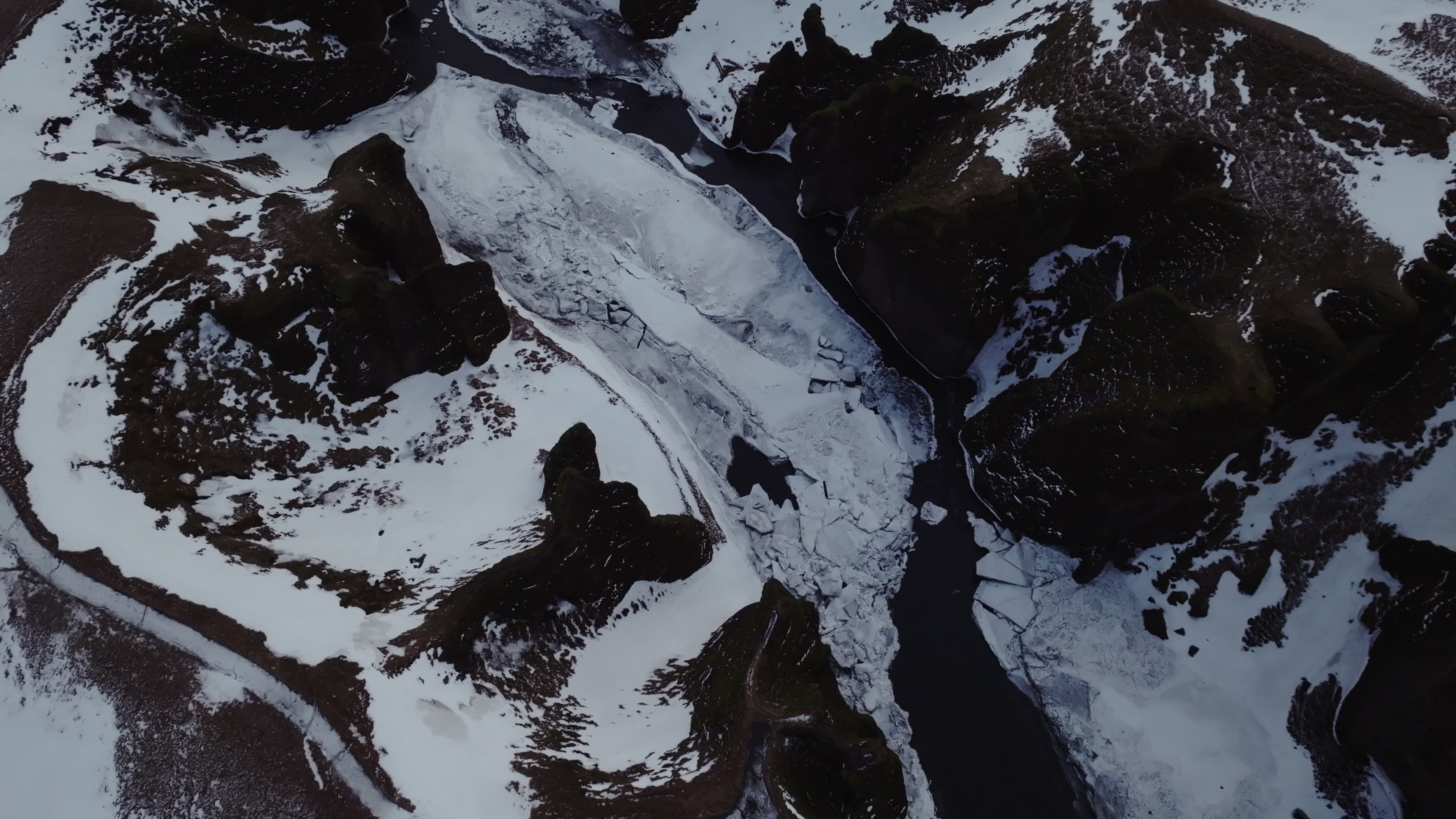 Drone View Of Fjadrargljufur Canyon