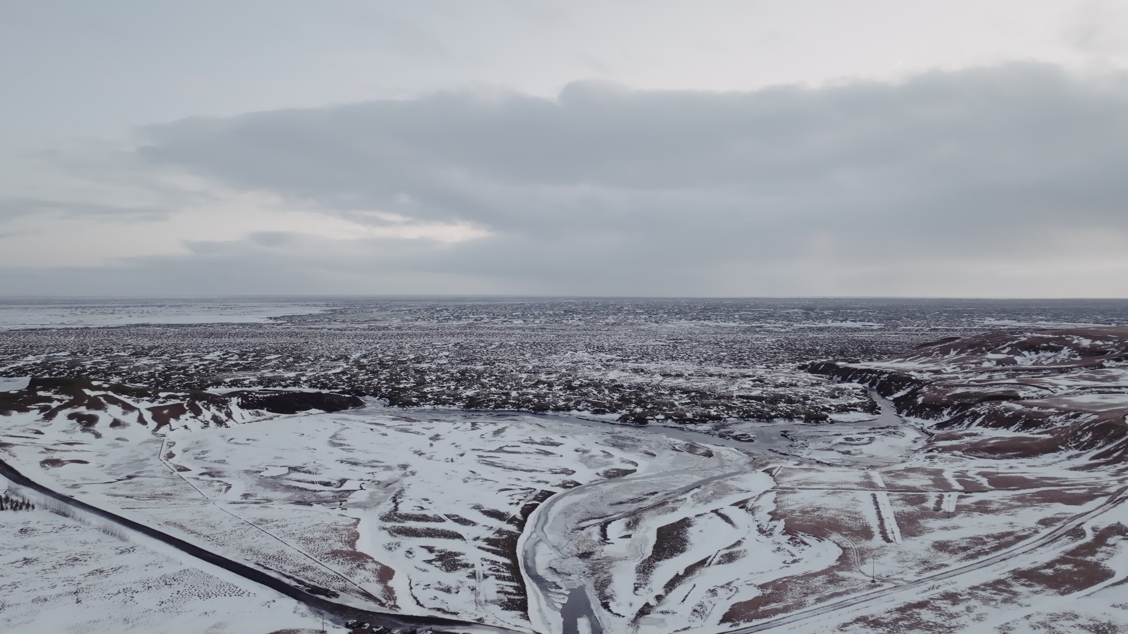 Drone View Of Fjadrargljufur Canyon