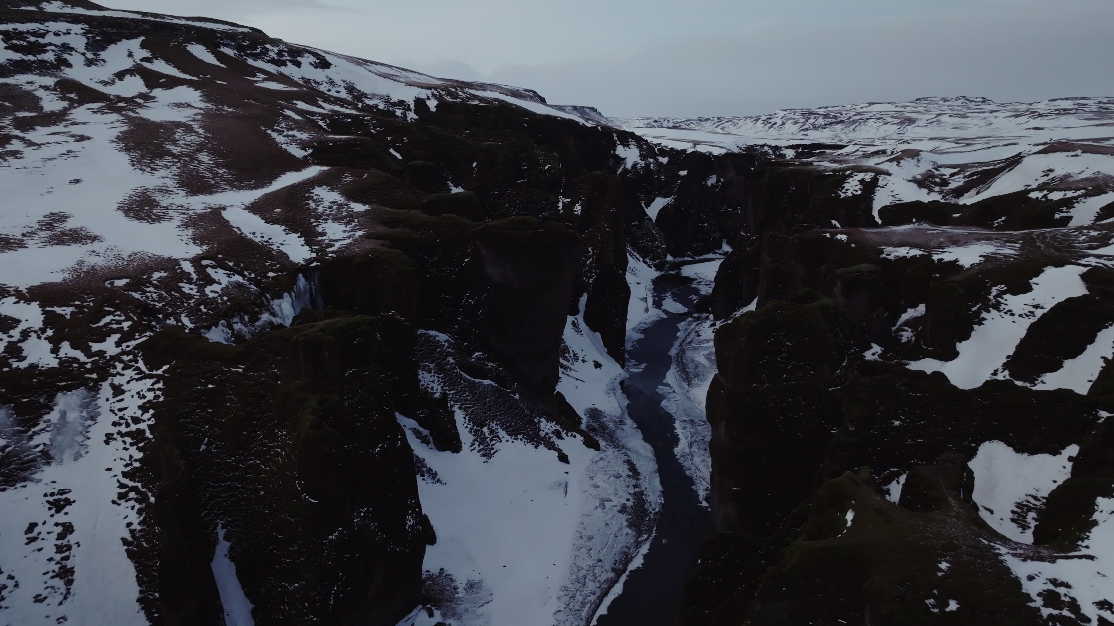 Drone View Of Fjadrargljufur Canyon