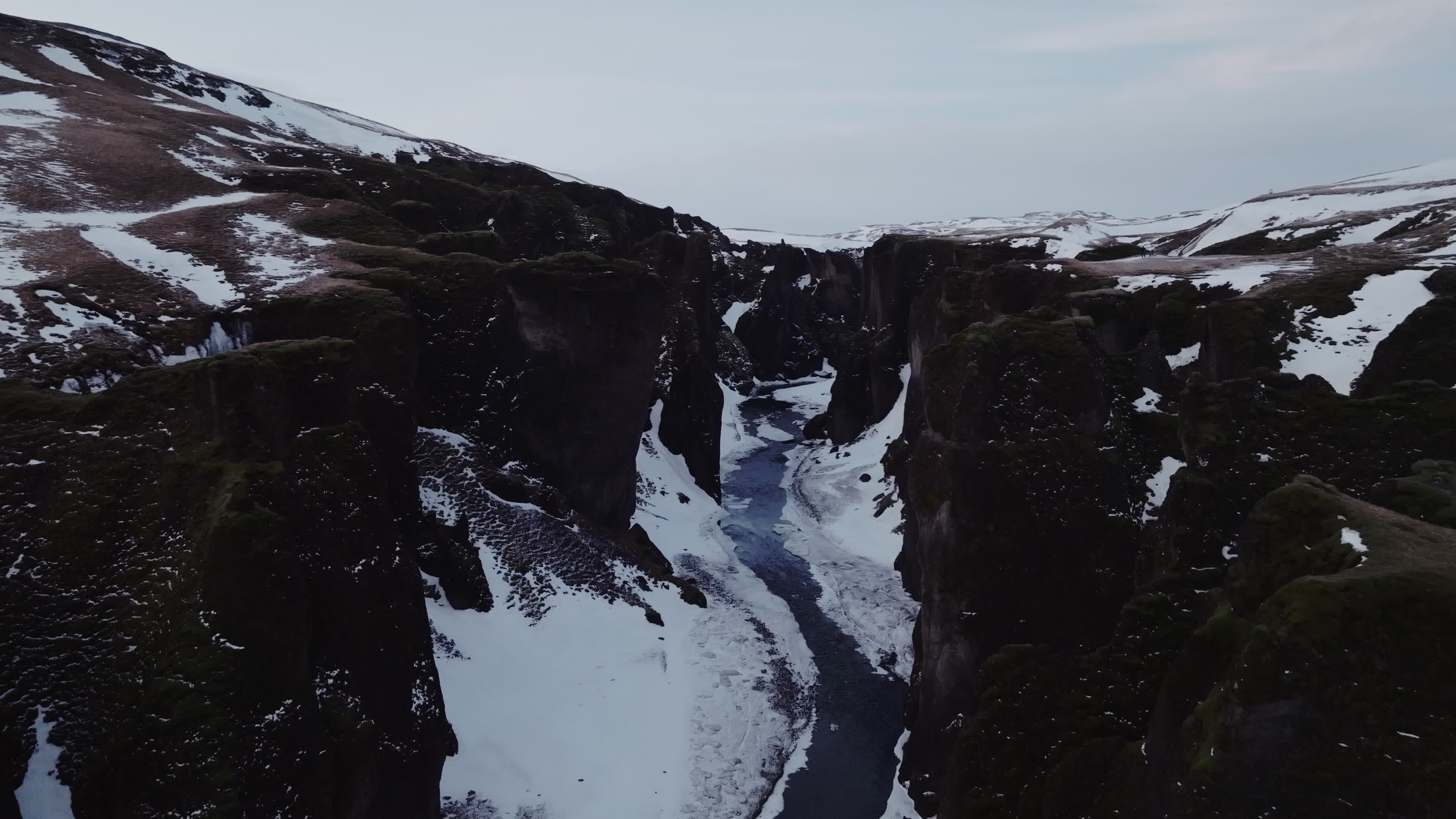 Drone View Of Fjadrargljufur Canyon