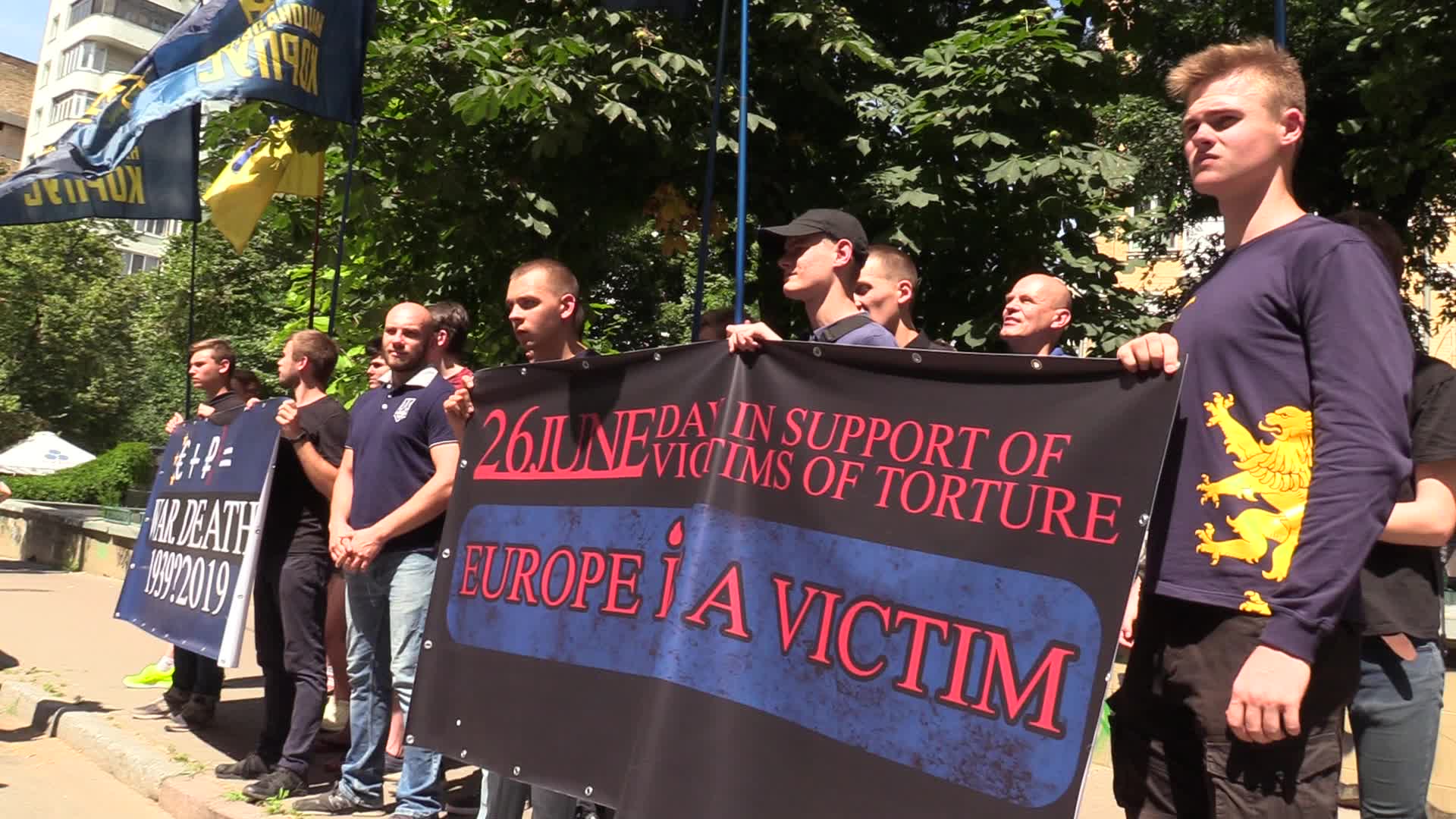 Protest against Russia's return to the Parliamentary Assembly of the Council of Europe outside the embassy of France in Kiev
