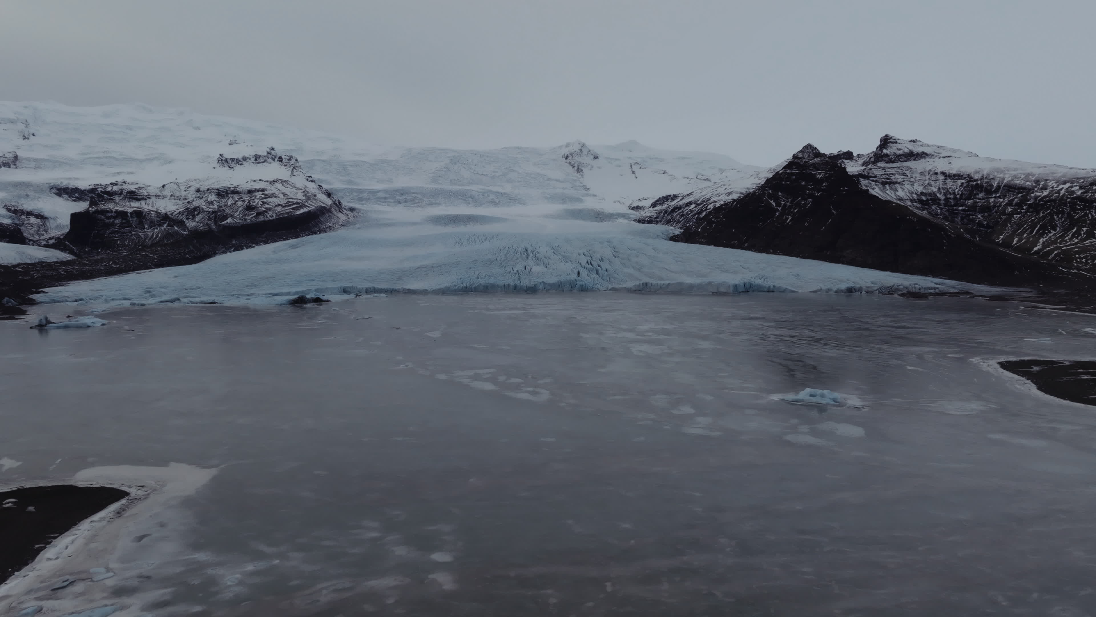 Drone View Of Fjallsárlón Glacier Lagoon