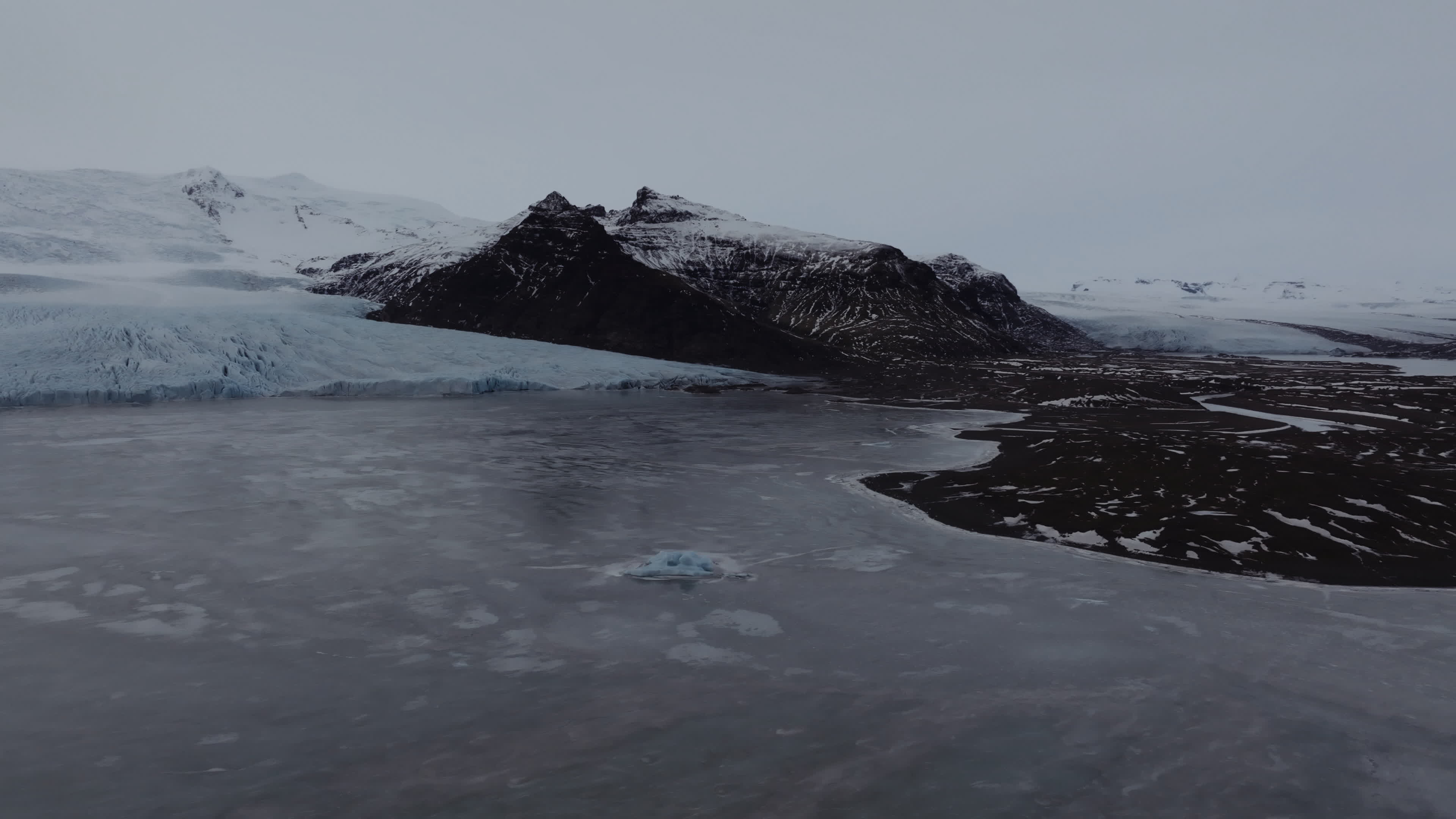 Drone View Of Fjallsárlón Glacier Lagoon