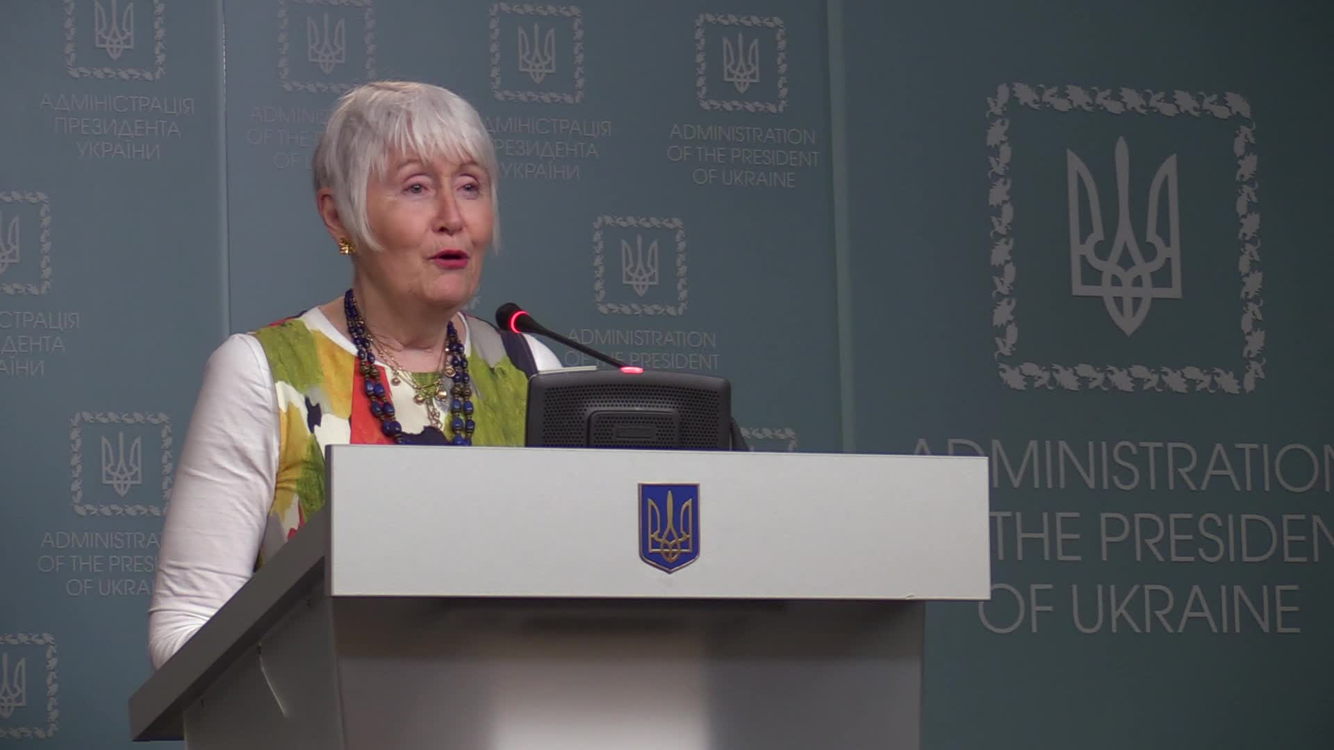 Press conference of president of NATO Parliamentary Assembly Madeleine Moon in Kiev