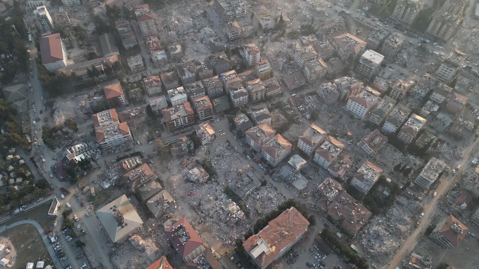 Drone footage shows quake devastation in Hatay, Turkey