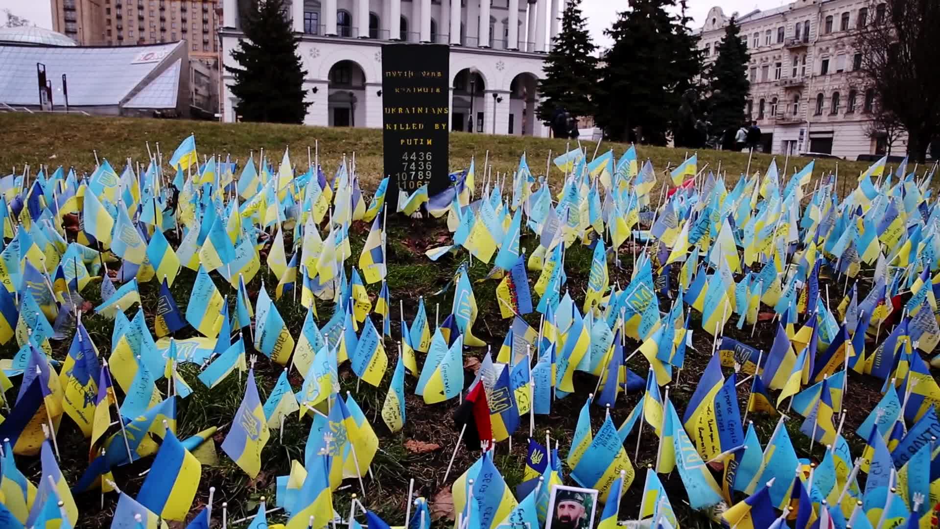 A memorial site in Kyiv, Ukraine