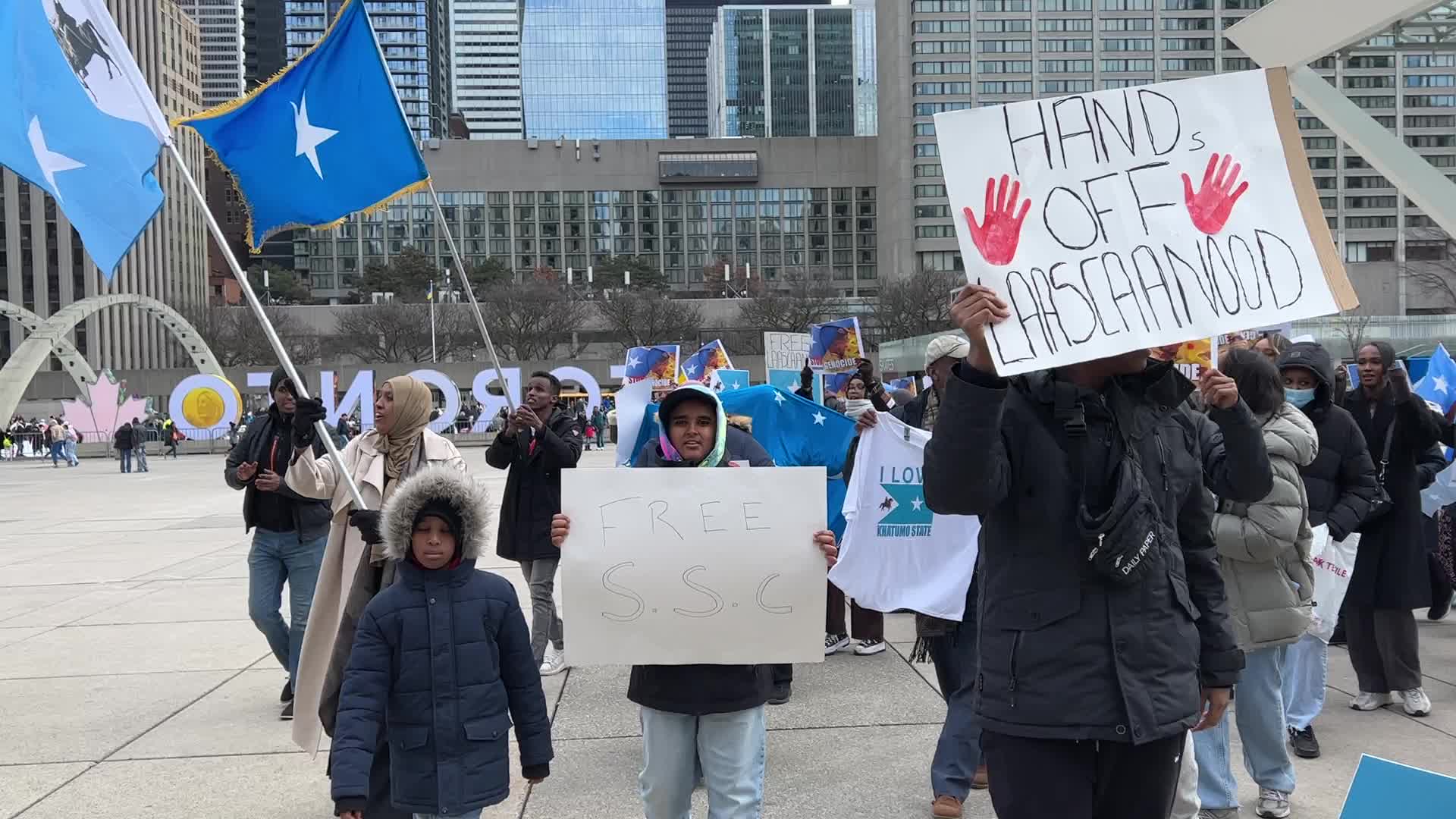 Protest against the violence in Laascaanood