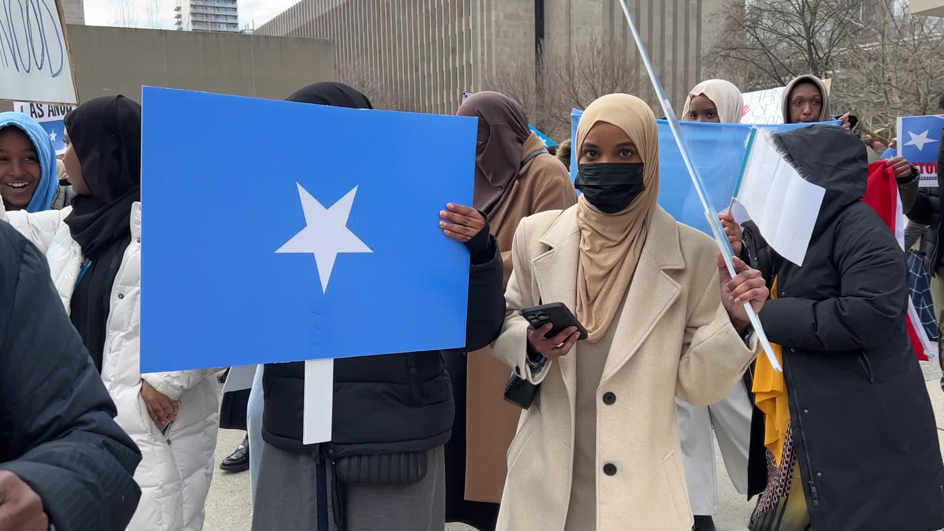 Protest against the violence in Laascaanood