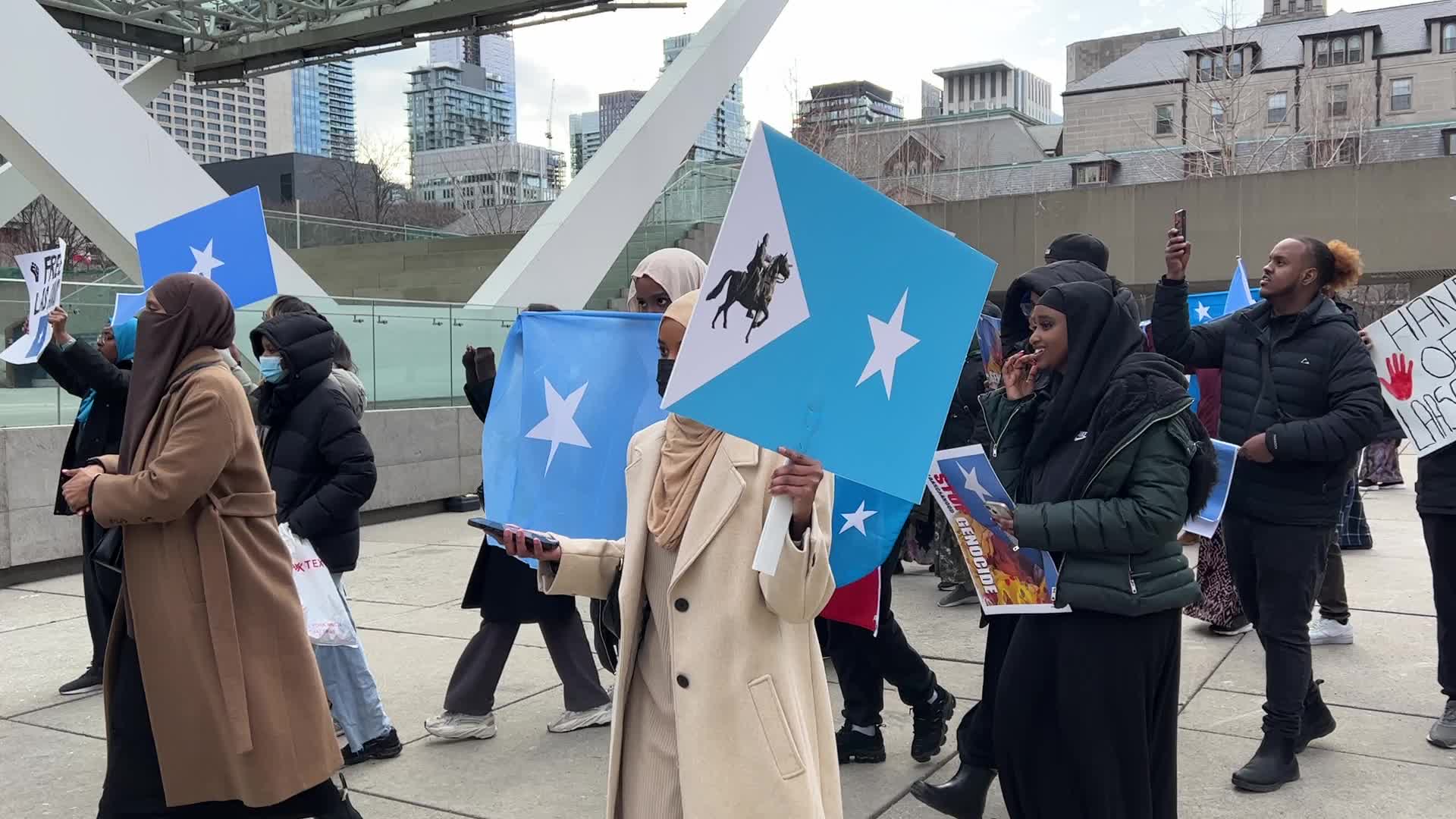Protest against the violence in Laascaanood