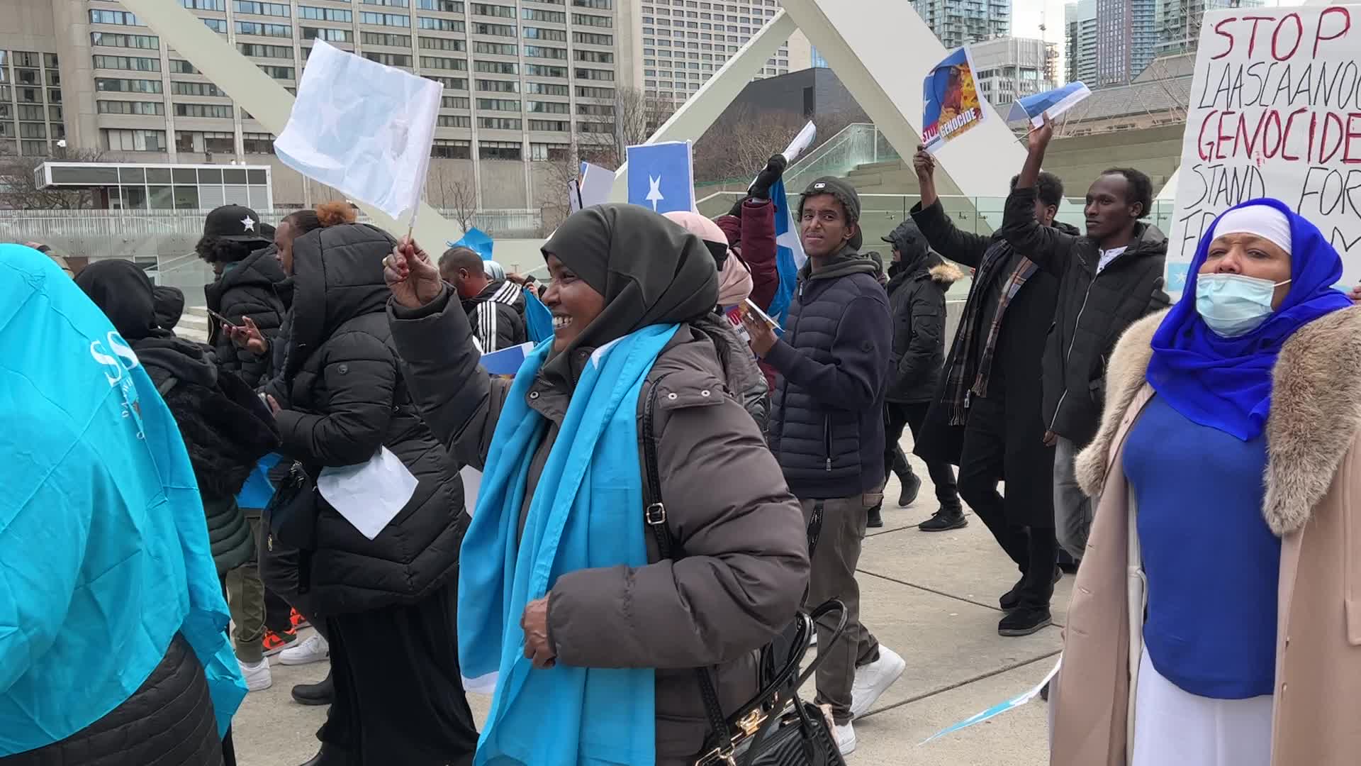 Protest against the violence in Laascaanood