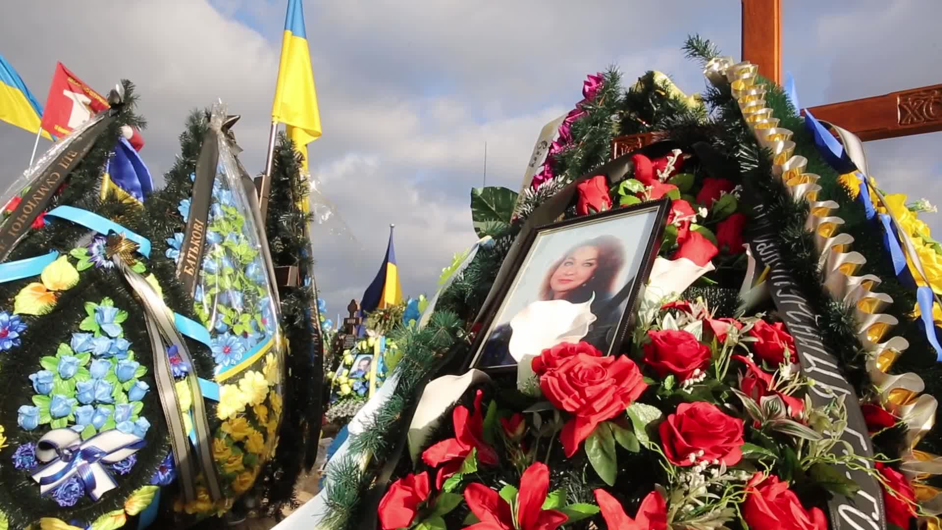 Cemetery of fallen soldiers in Kyiv, Ukraine