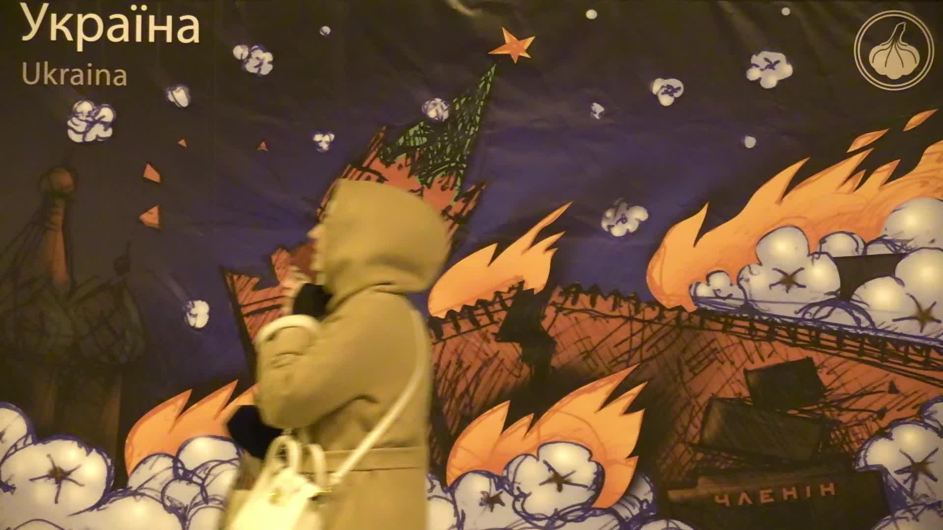 Daily life of the capital Kyiv on the anniversary of Russia's full-scale invasion of Ukraine.