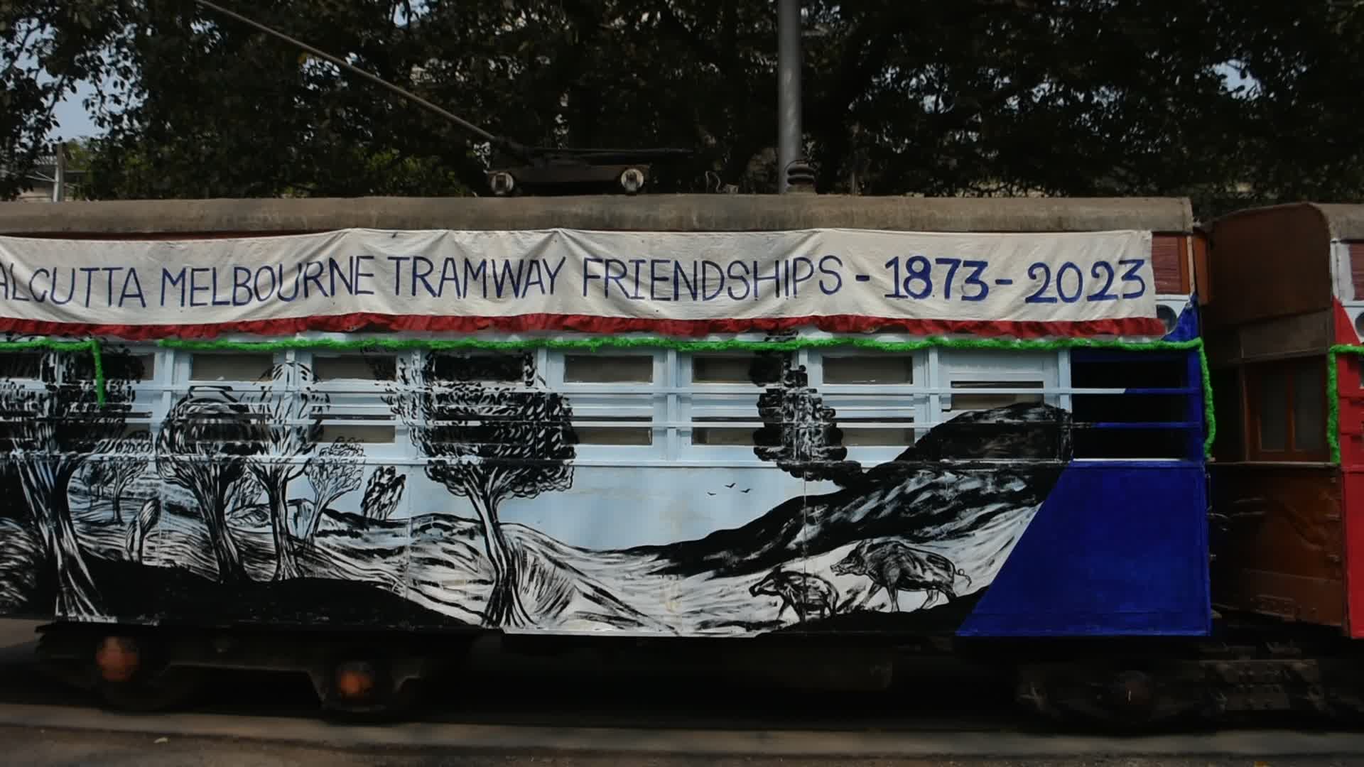 Celebration of 150 years of Tram services in Kolkata.