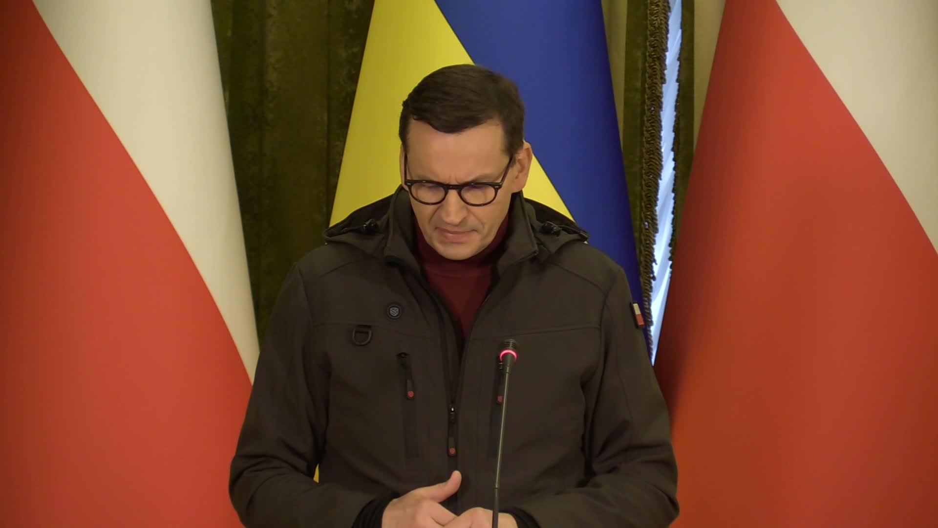 Polish Prime Minister Mateusz Morawiecki visits Kyiv, on the first year of the Russia's invasion on Ukraine
