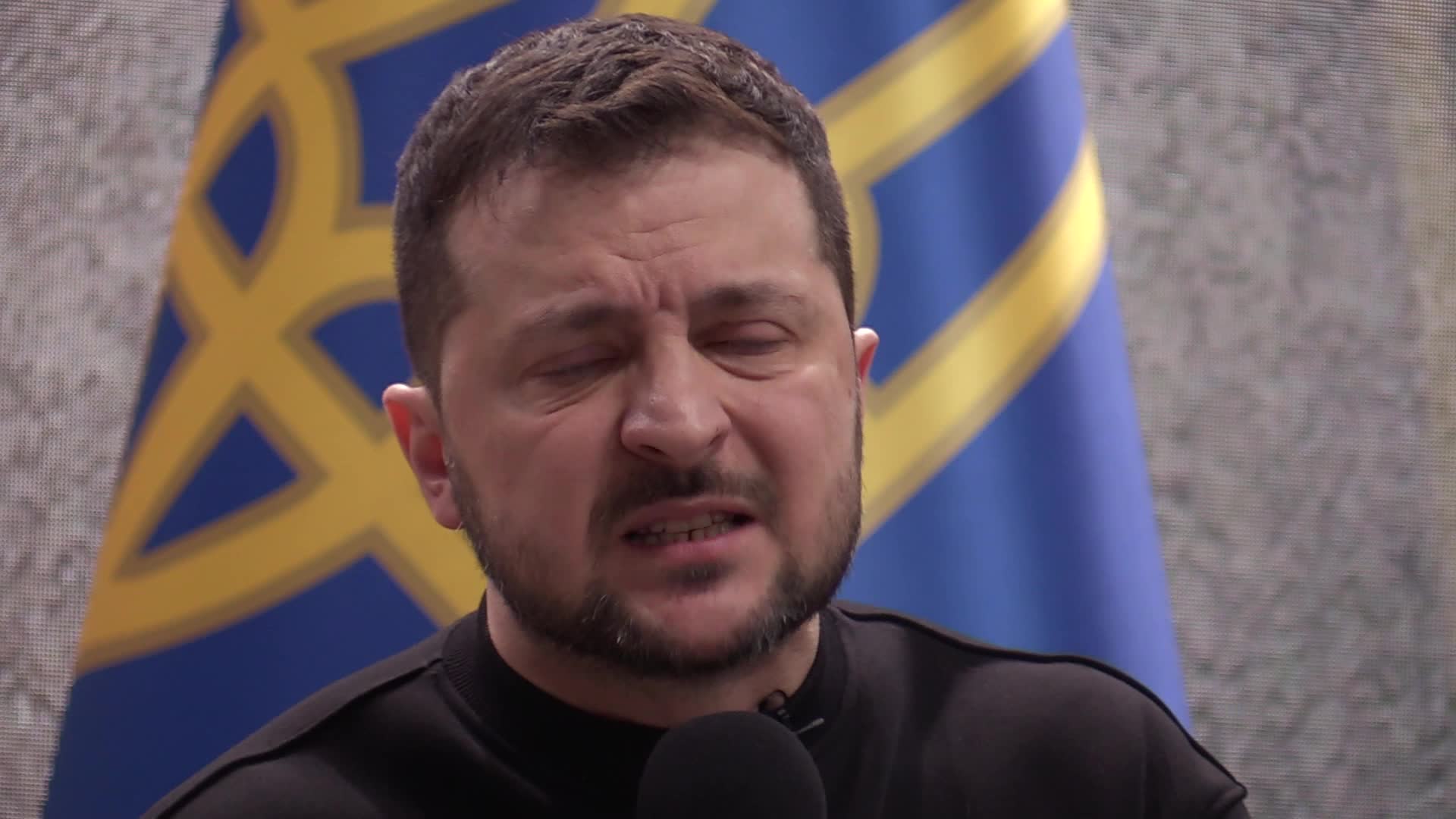 Ukrainian President Volodymyr Zelensky press conference in Kyiv, on the first year of the Russia's invasion on Ukraine