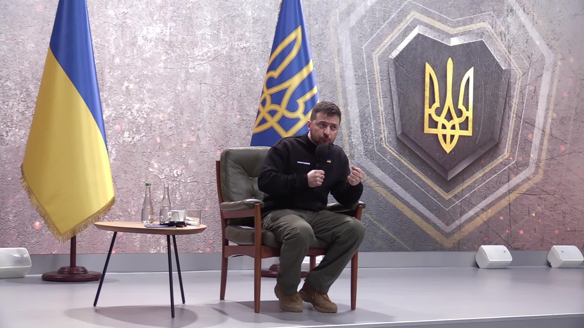Ukrainian President Volodymyr Zelensky press conference in Kyiv, on the first year of the Russia's invasion on Ukraine