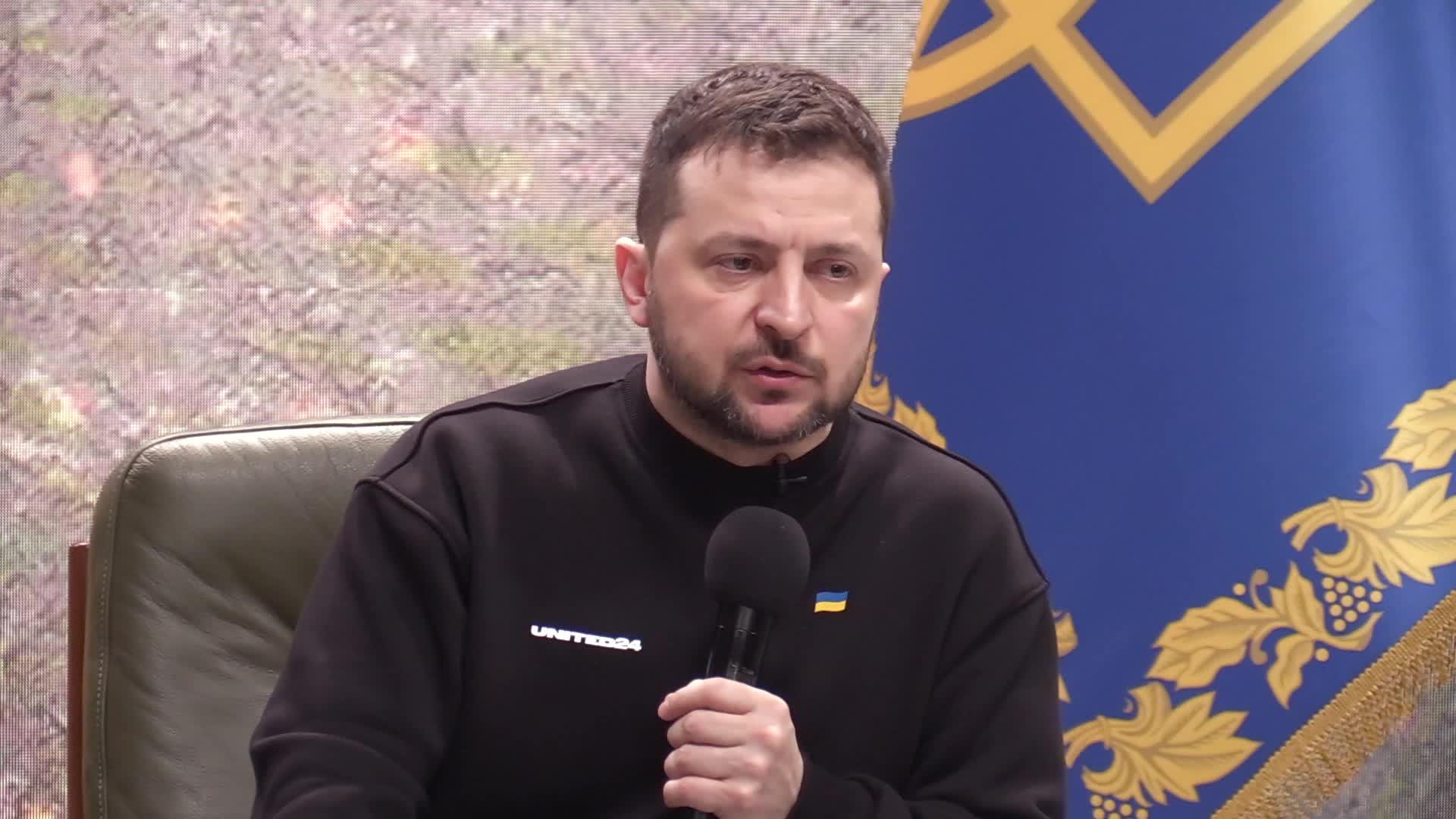 Ukrainian President Volodymyr Zelensky press conference in Kyiv, on the first year of the Russia's invasion on Ukraine